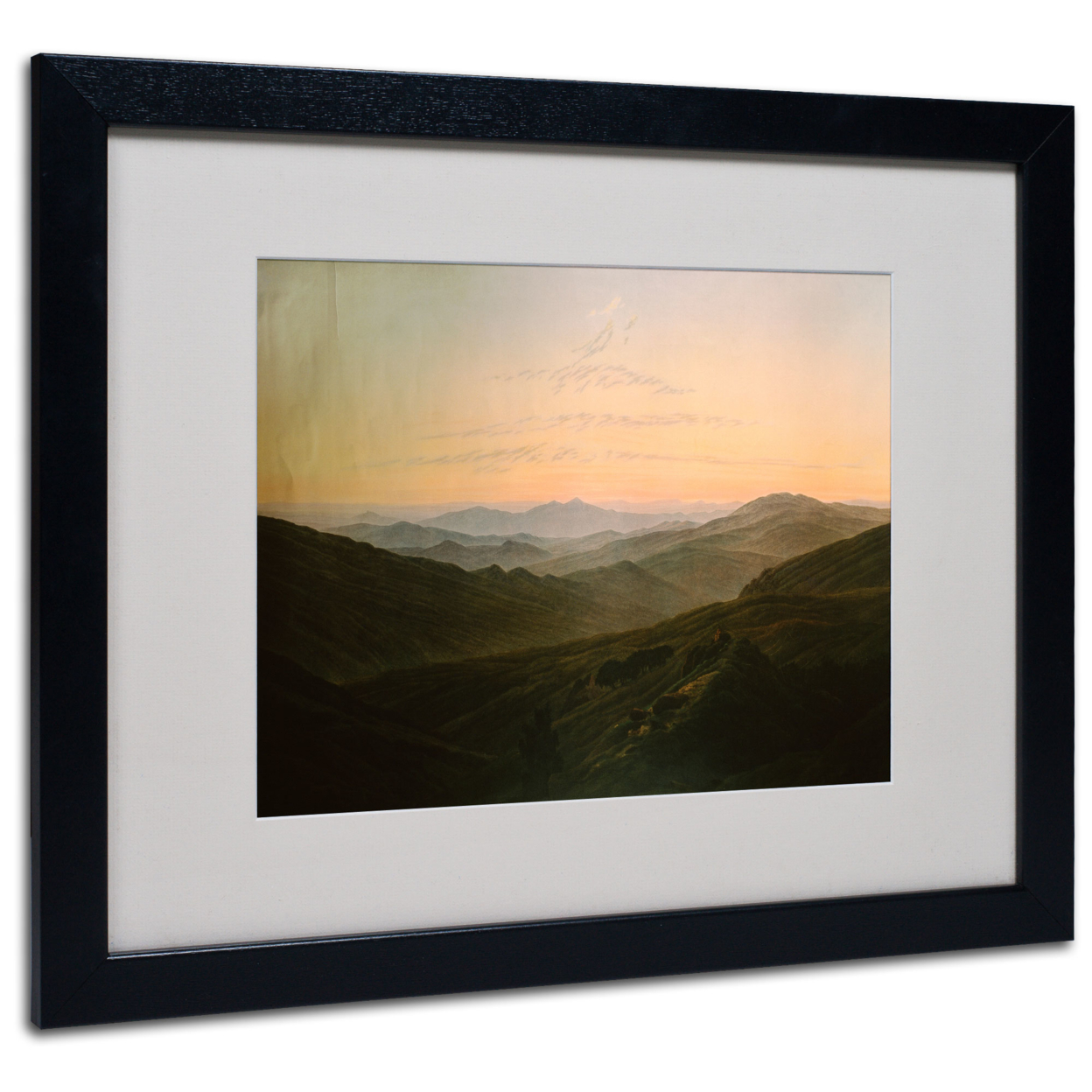 Caspar David Friedrich 'Dawn' Black Wooden Framed Art 18 X 22 Inches