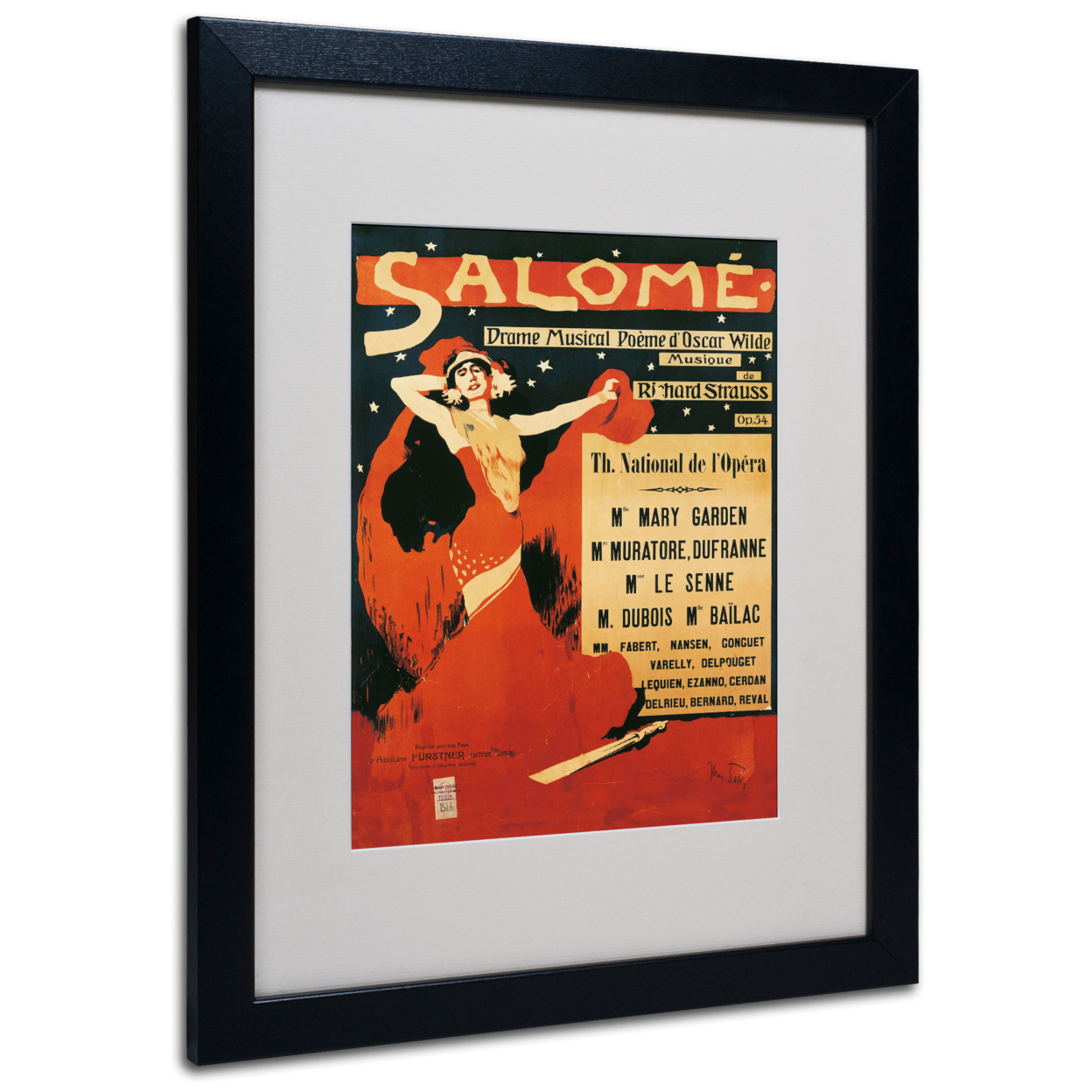 Richard Strauss 'Poster Of Opera Salome' Black Wooden Framed Art 18 X 22 Inches
