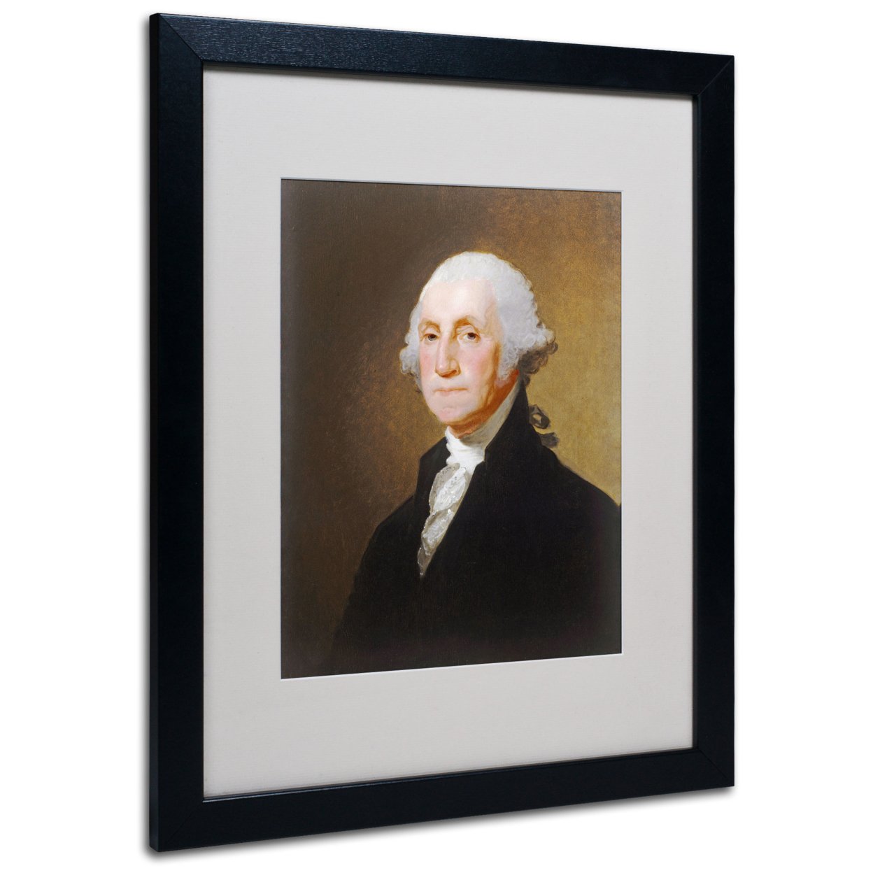 Gilbert Stuart 'George Washington 1821' Black Wooden Framed Art 18 X 22 Inches