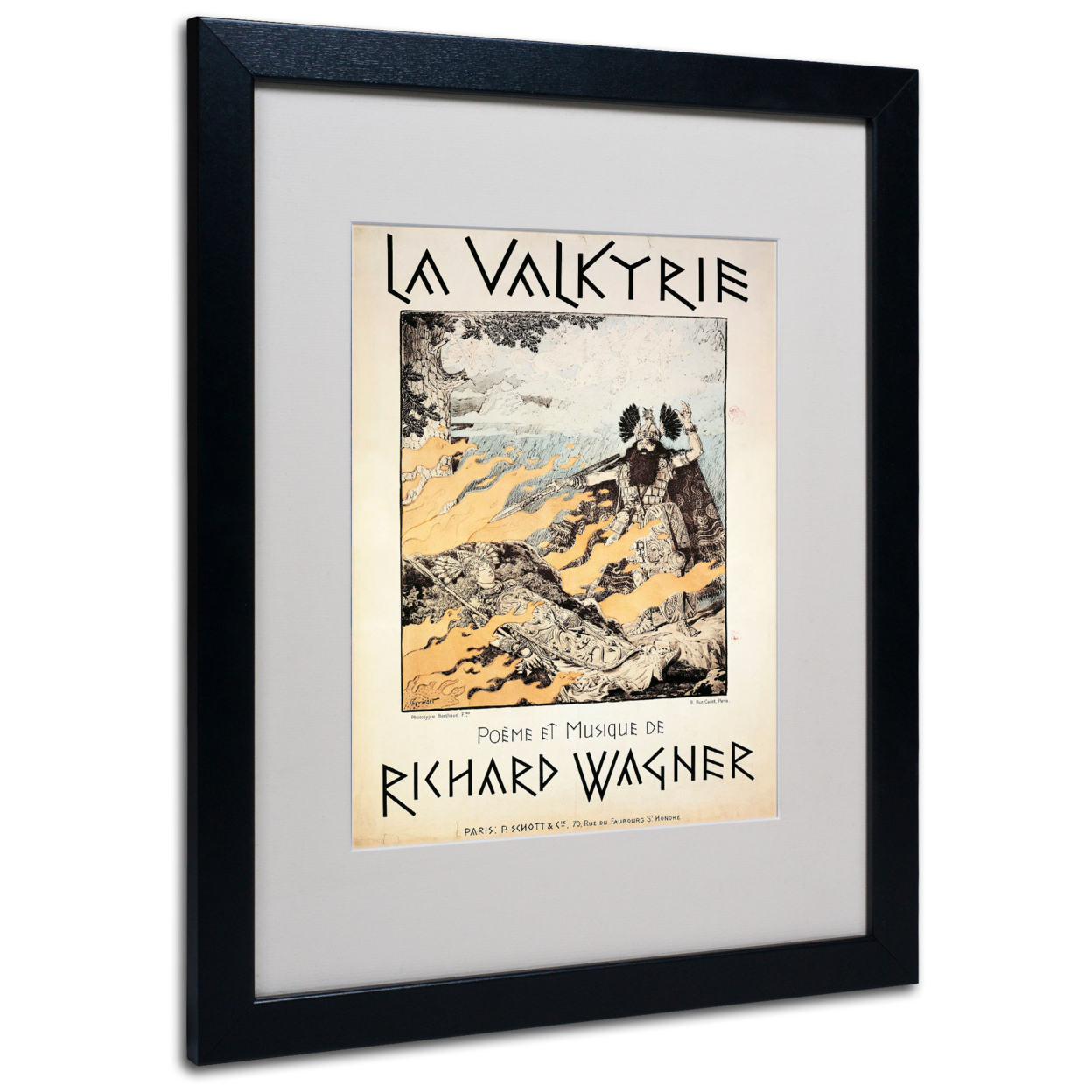 Richard Wagner 'Poster Of The Valkyrie' Black Wooden Framed Art 18 X 22 Inches