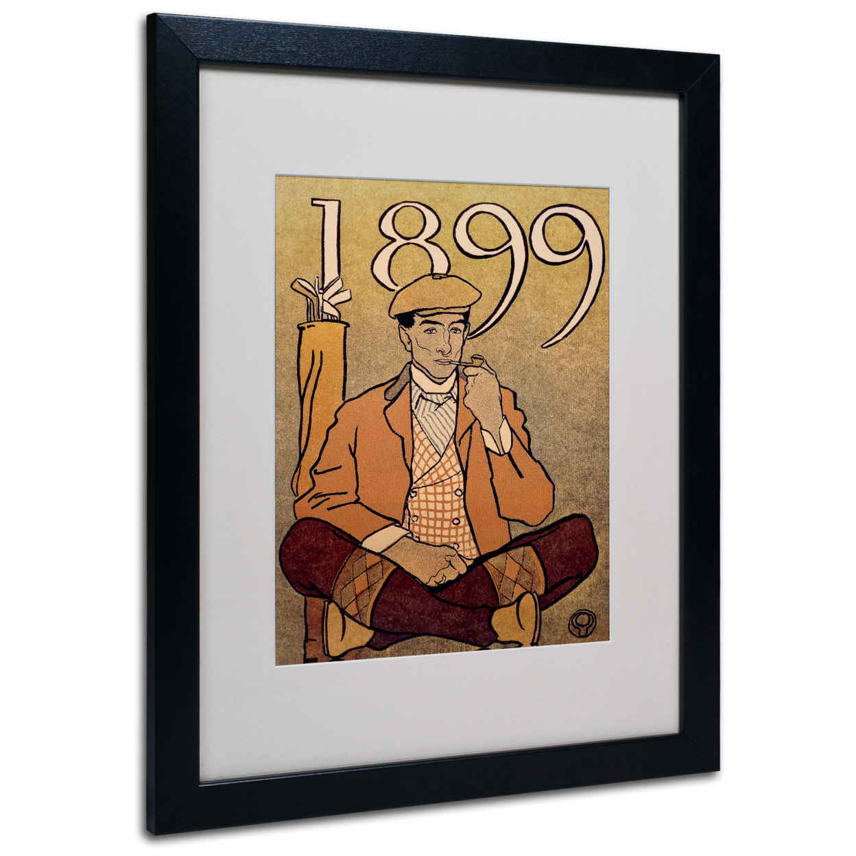 Edward Penfield 'Golf Calendar 1899' Black Wooden Framed Art 18 X 22 Inches