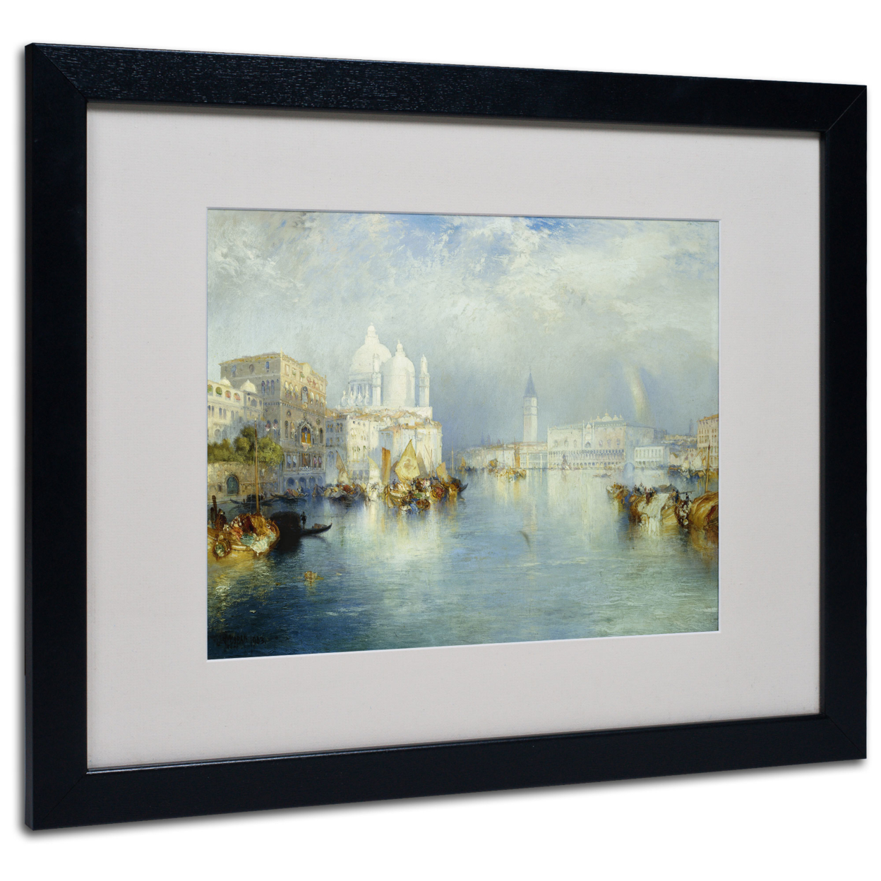 Thomas Moran 'Grand Canal Venice 1903' Black Wooden Framed Art 18 X 22 Inches