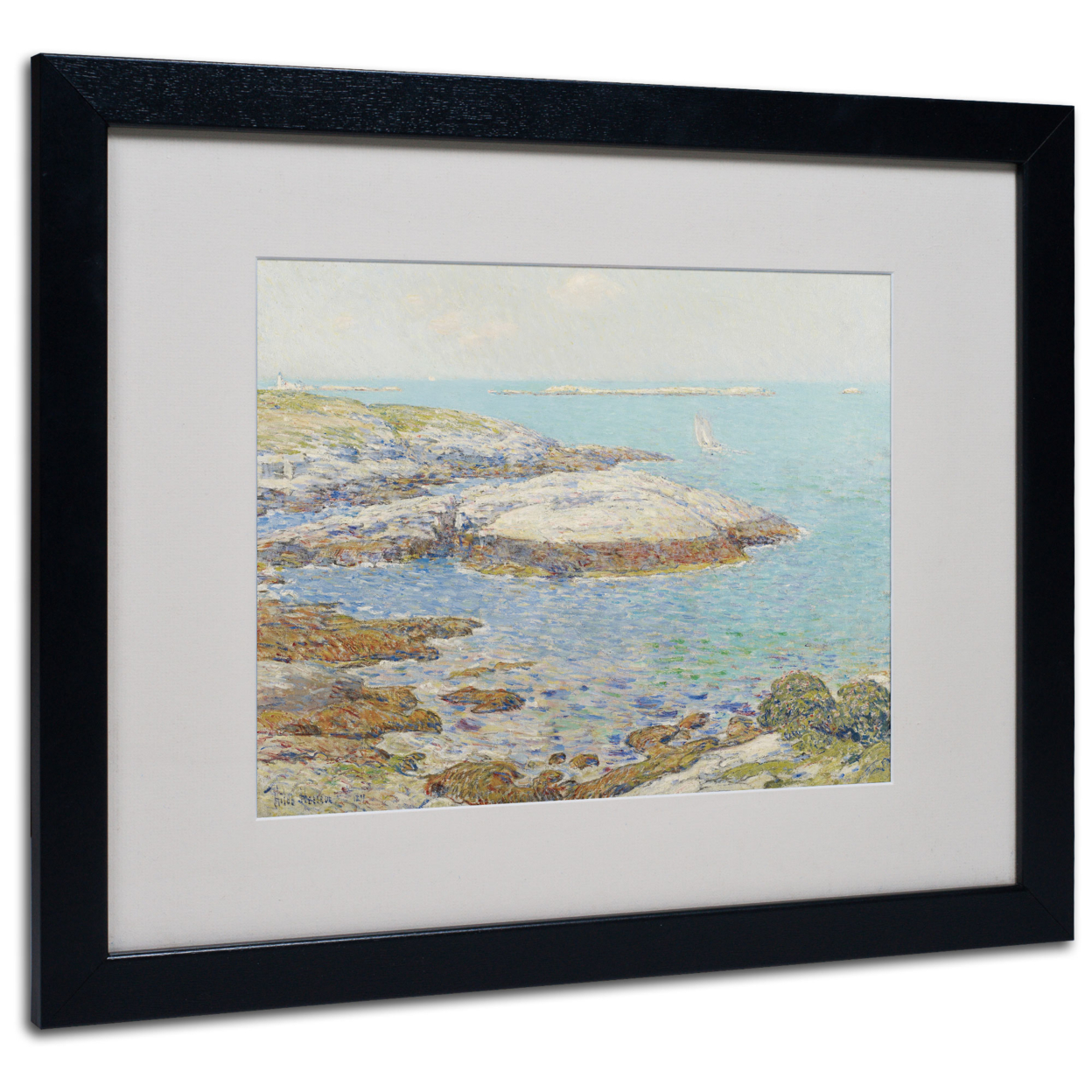 Childe Hassam 'Isles Of Shoals 1899' Black Wooden Framed Art 18 X 22 Inches
