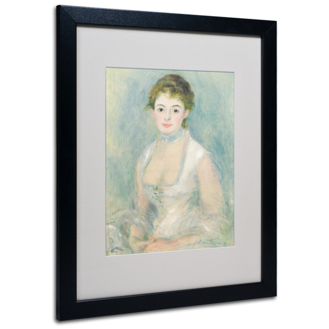 Pierre Renoir 'Madame Henriot 1876' Black Wooden Framed Art 18 X 22 Inches