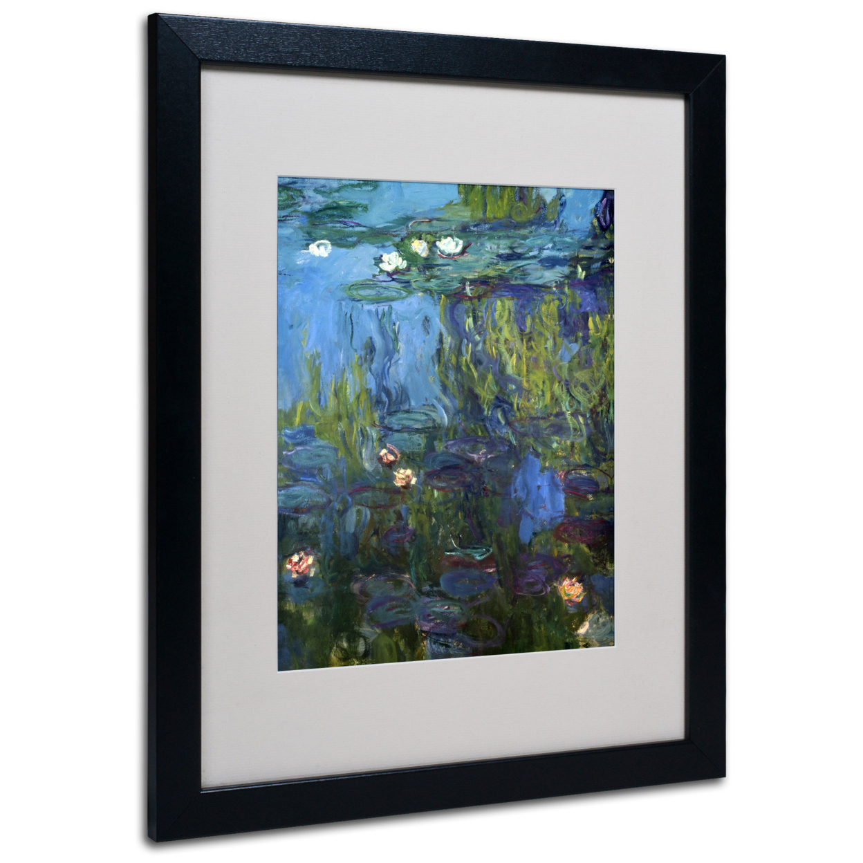 Claude Monet 'Nympheas 1914-17' Black Wooden Framed Art 18 X 22 Inches