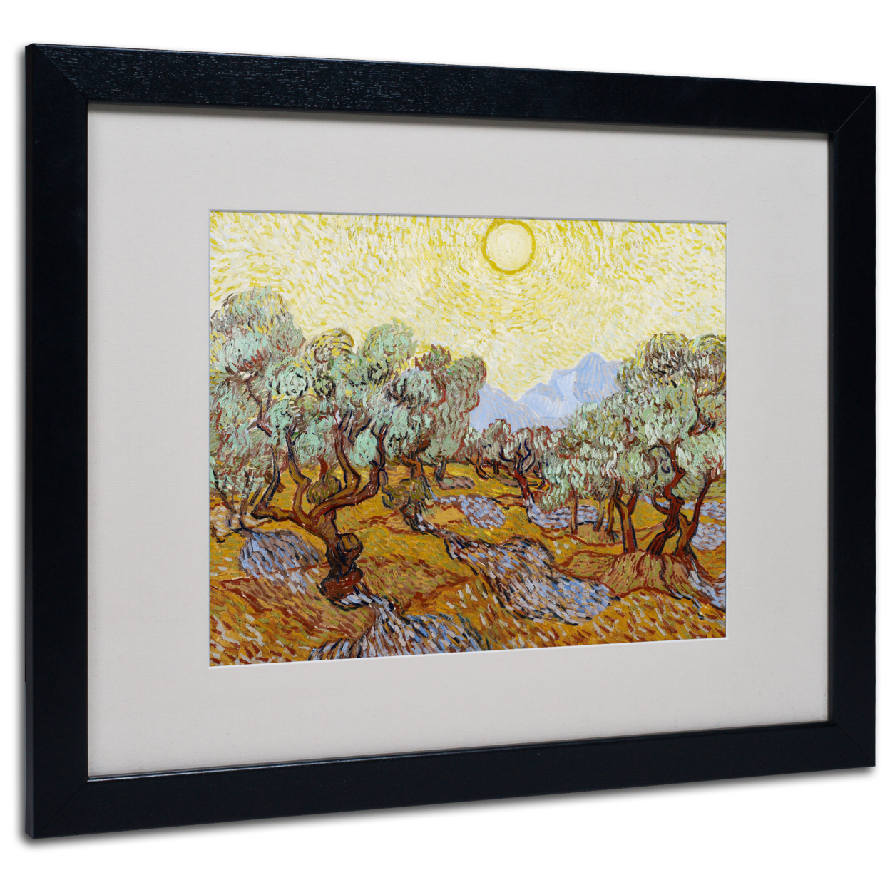 Vincent Van Gogh 'Olive Trees 1889' Black Wooden Framed Art 18 X 22 Inches