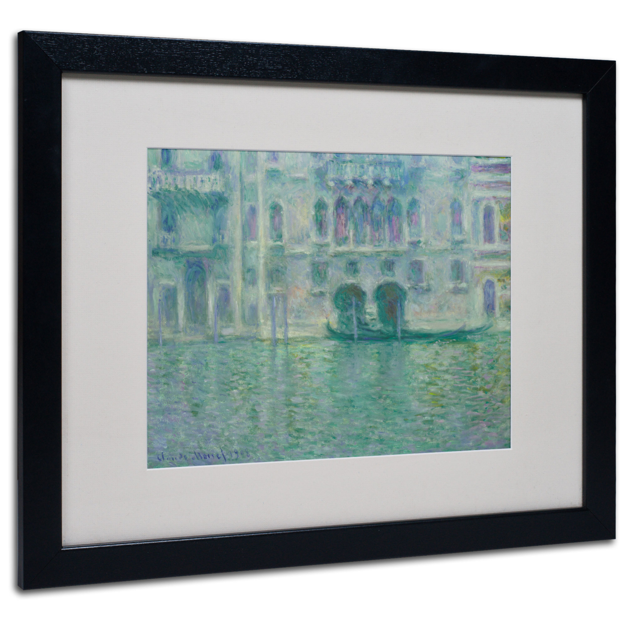 Claude Monet 'Palazzo Da Mula Venice' Black Wooden Framed Art 18 X 22 Inches