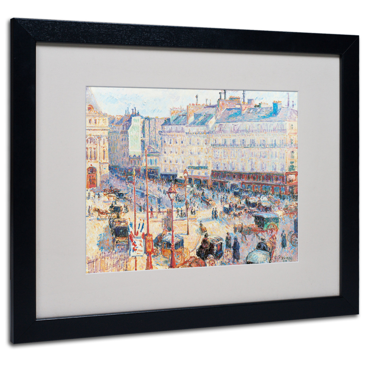 Camille Pissarro 'Place Du Havre 1893' Black Wooden Framed Art 18 X 22 Inches