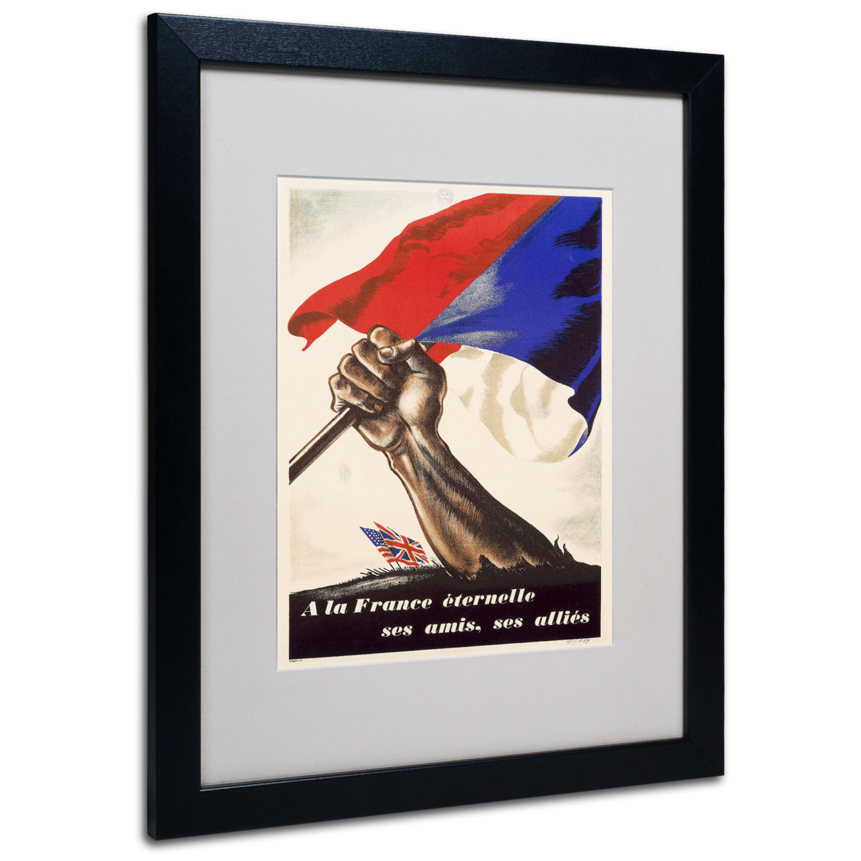 Poster For Liberation Of France' Black Wooden Framed Art 18 X 22 Inches