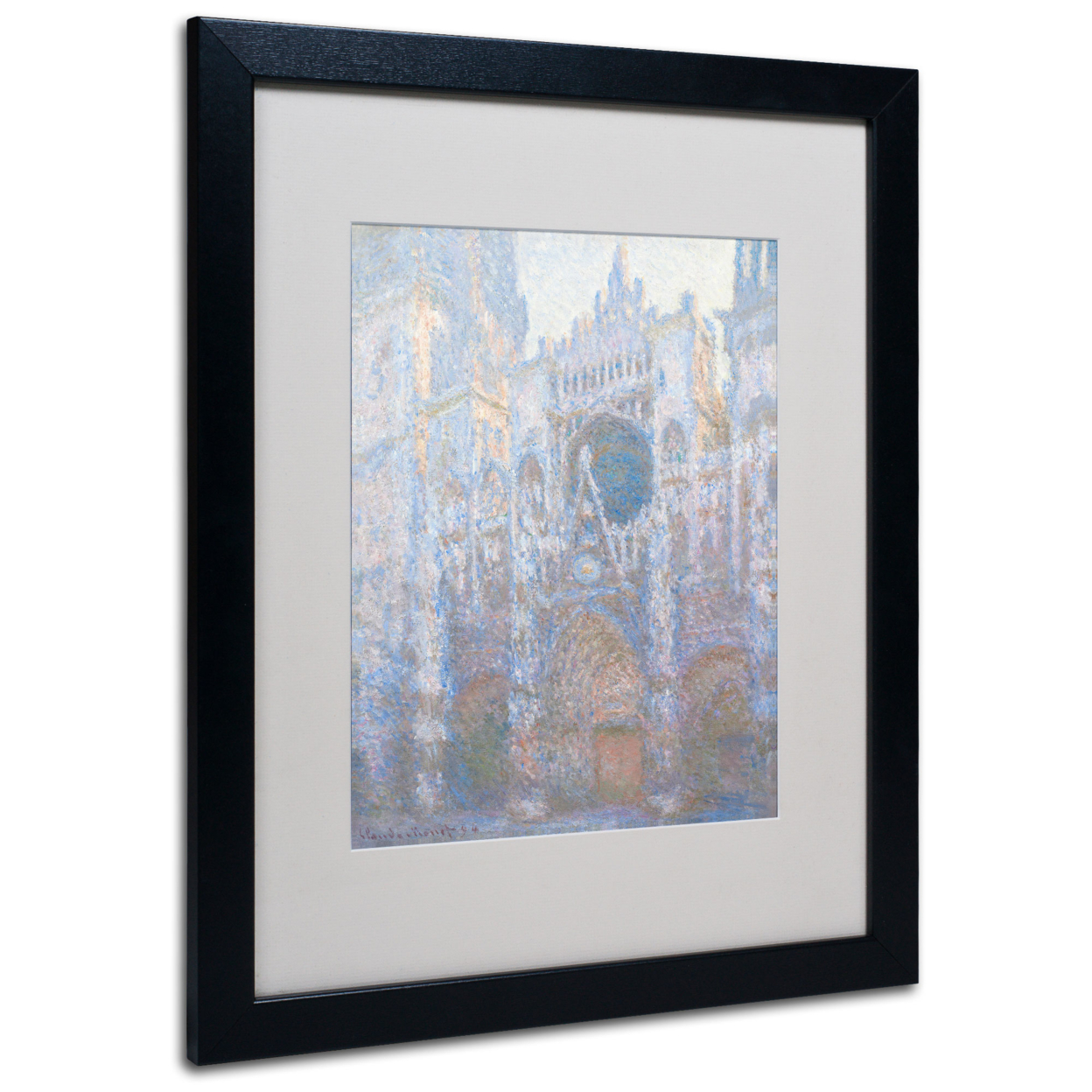 Claude Monet 'Rouen Cathedral West Facade 1894' Black Wooden Framed Art 18 X 22 Inches