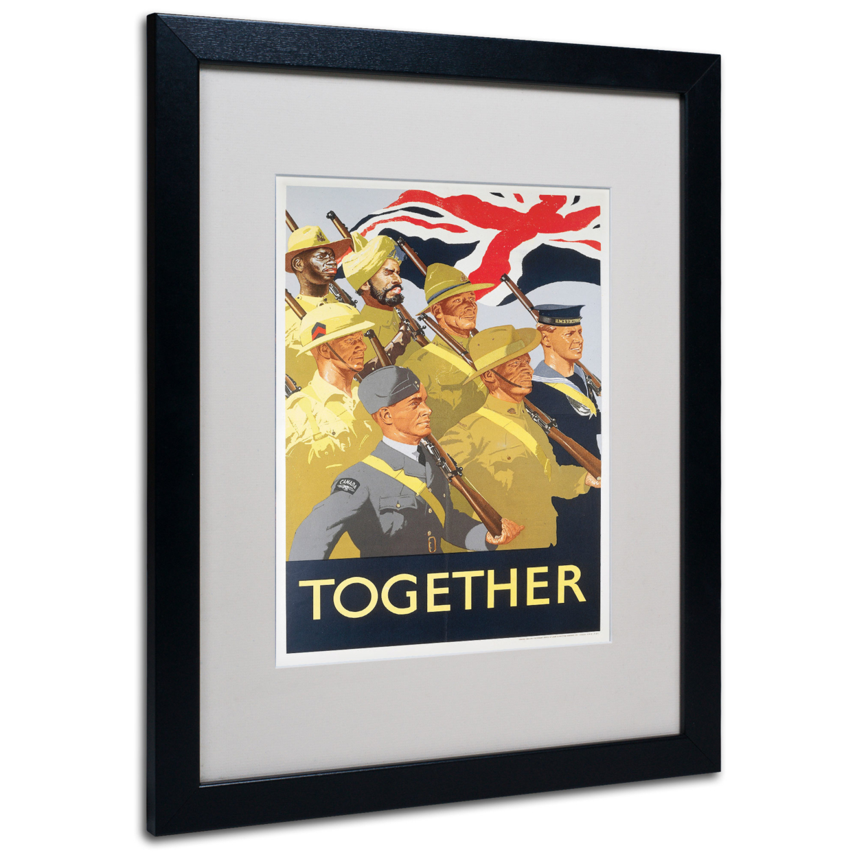 Together Propaganda Poster' Black Wooden Framed Art 18 X 22 Inches