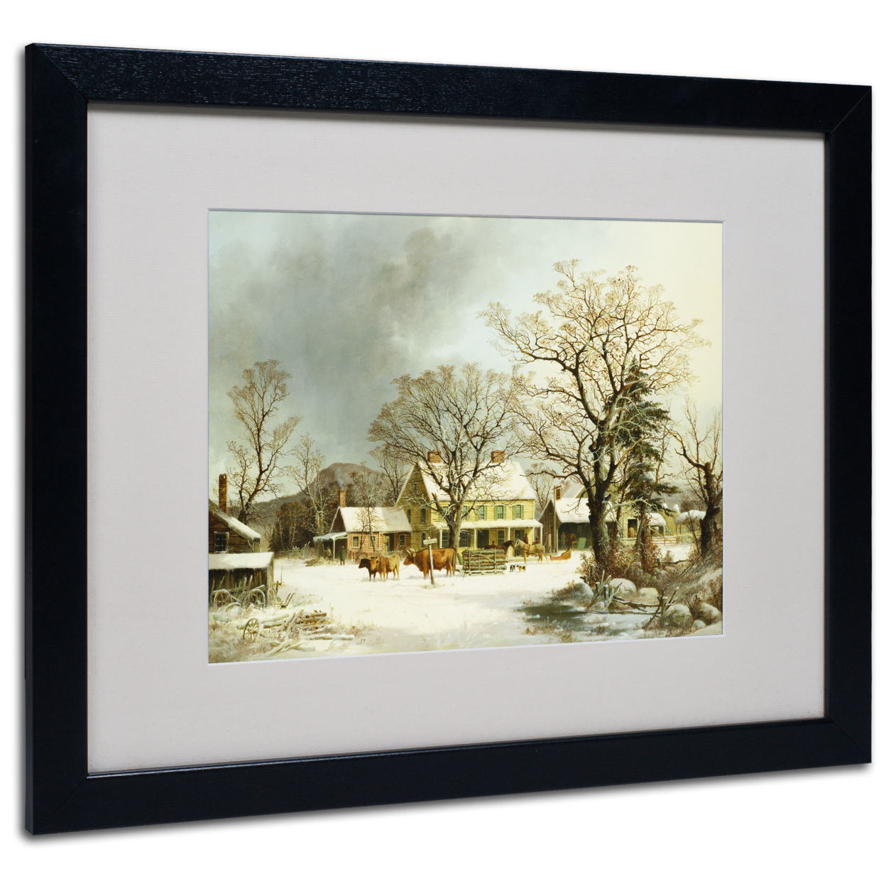 George Durie 'Seven Miles To Salem 1863' Black Wooden Framed Art 18 X 22 Inches