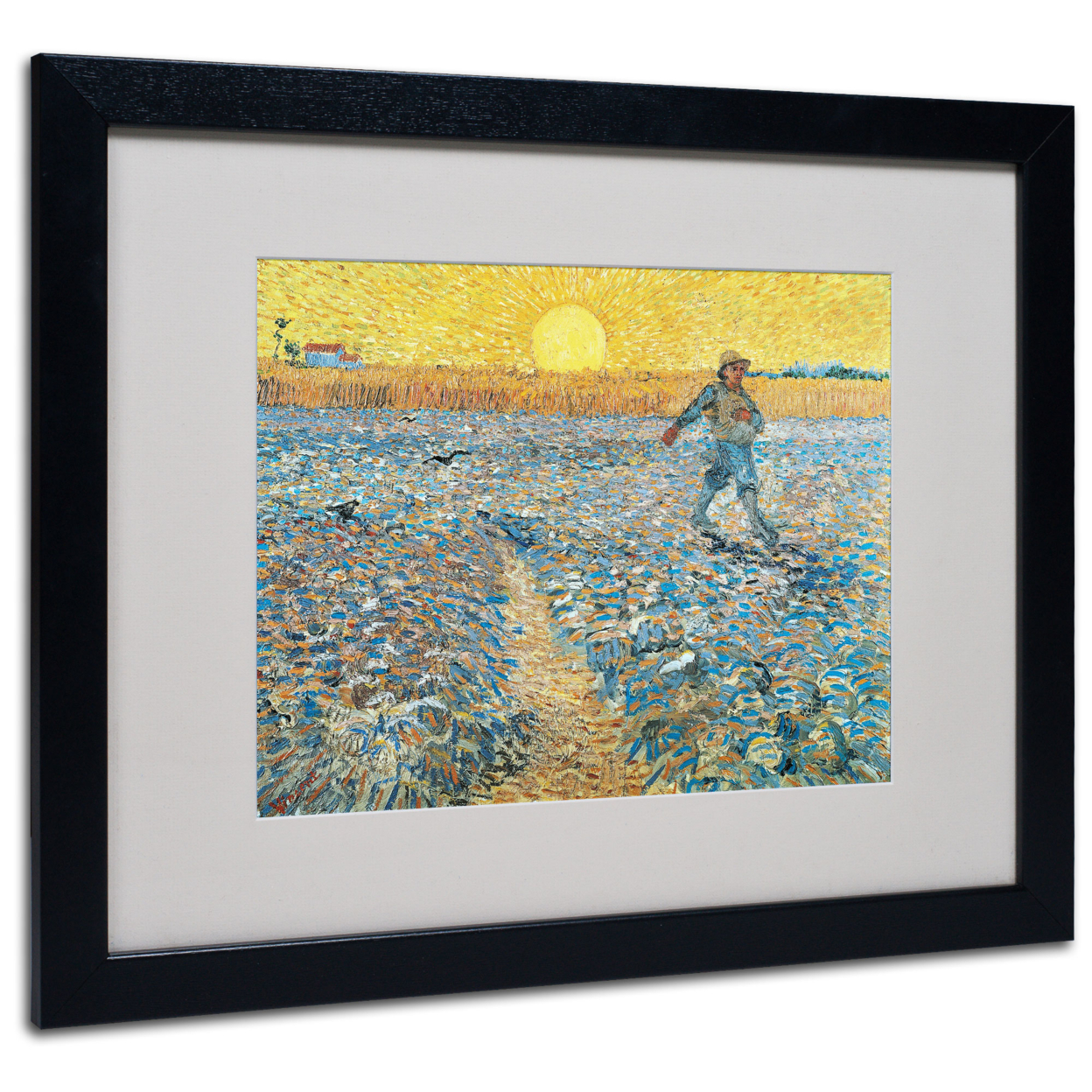 Vincent Van Gogh 'Sower 1888' Black Wooden Framed Art 18 X 22 Inches
