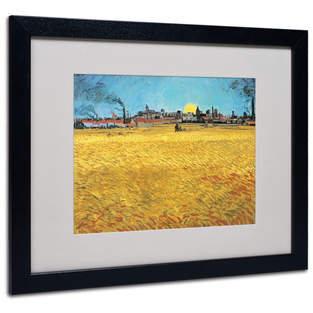 Vincent Van Gogh 'Summer Evening 1888' Black Wooden Framed Art 18 X 22 Inches