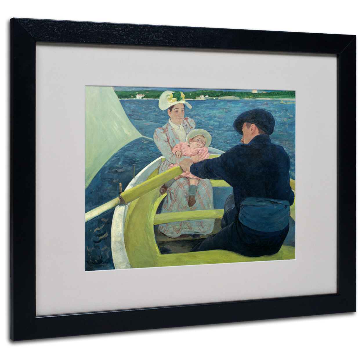 Mary Cassatt 'The Boating Party 1893-94' Black Wooden Framed Art 18 X 22 Inches