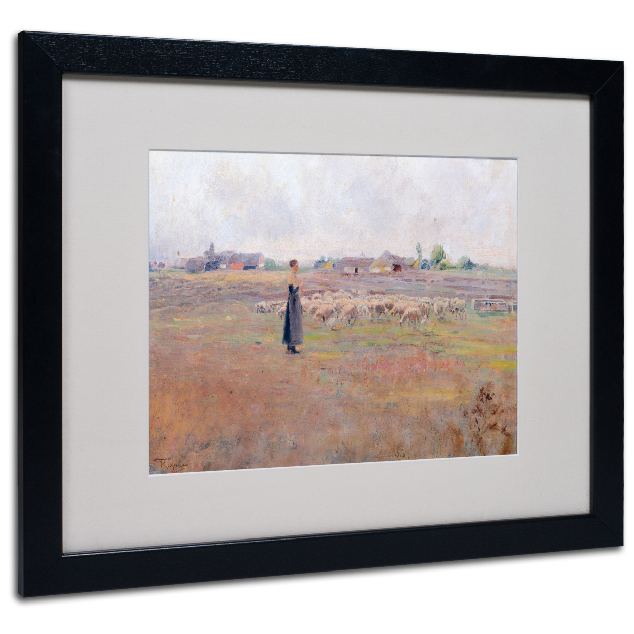 Federico Rossano 'The Peace Of Evening' Black Wooden Framed Art 18 X 22 Inches