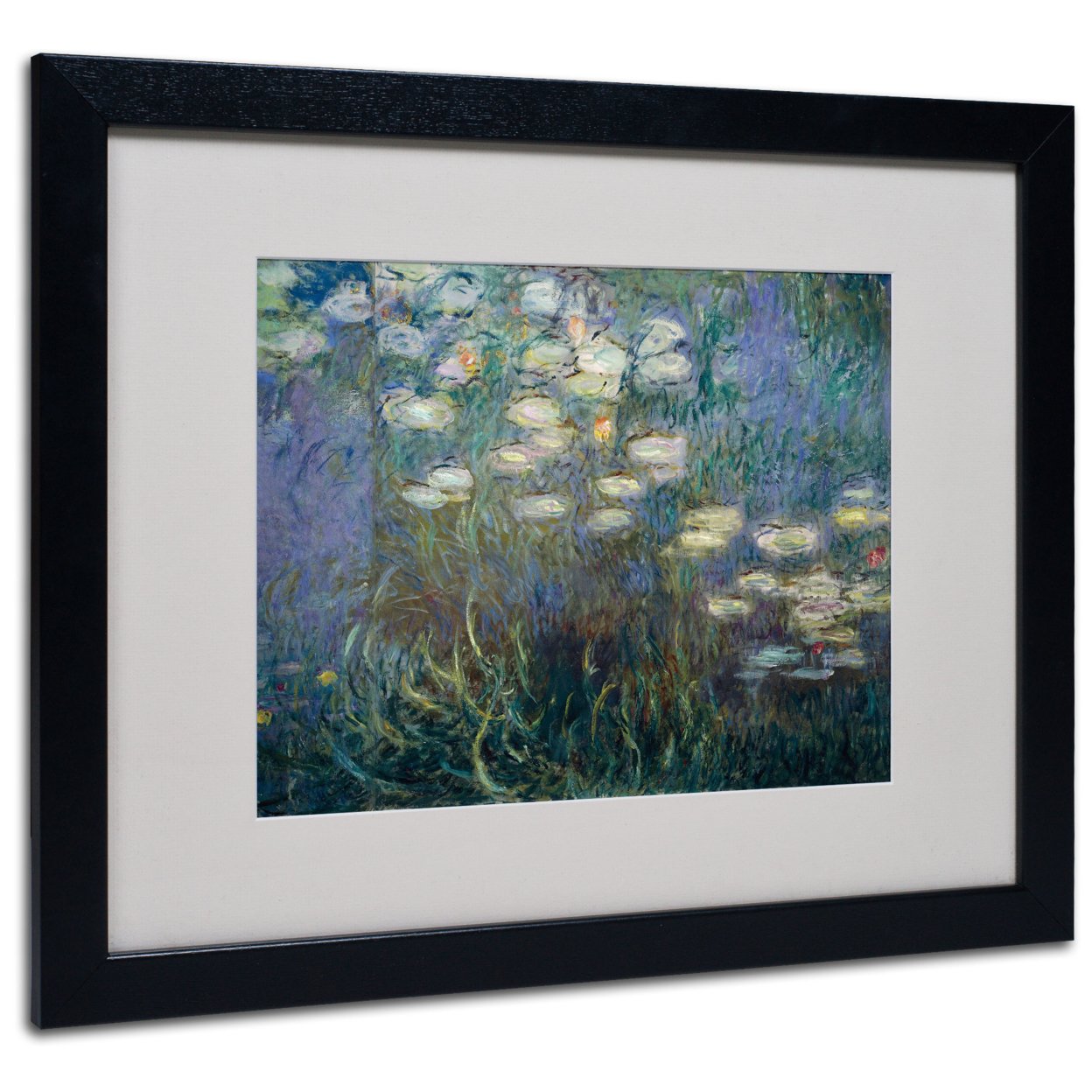 Claude Monet 'Water Lilies 1840-1926' Black Wooden Framed Art 18 X 22 Inches