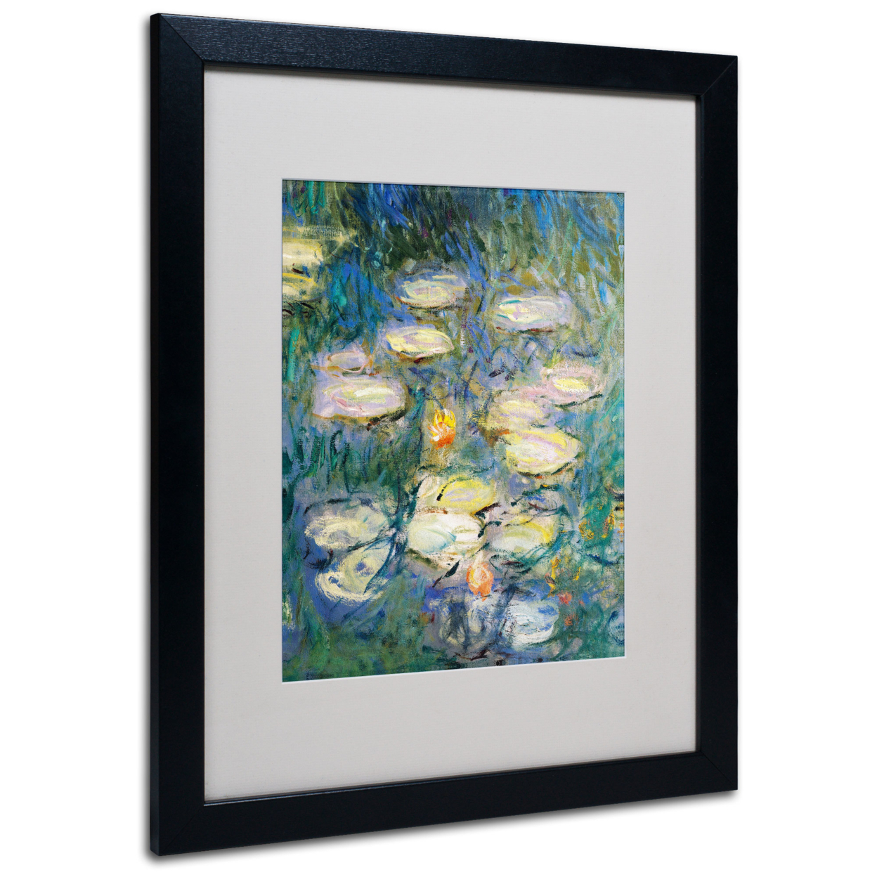 Claude Monet 'Water Lilies V 1840-1926' Black Wooden Framed Art 18 X 22 Inches