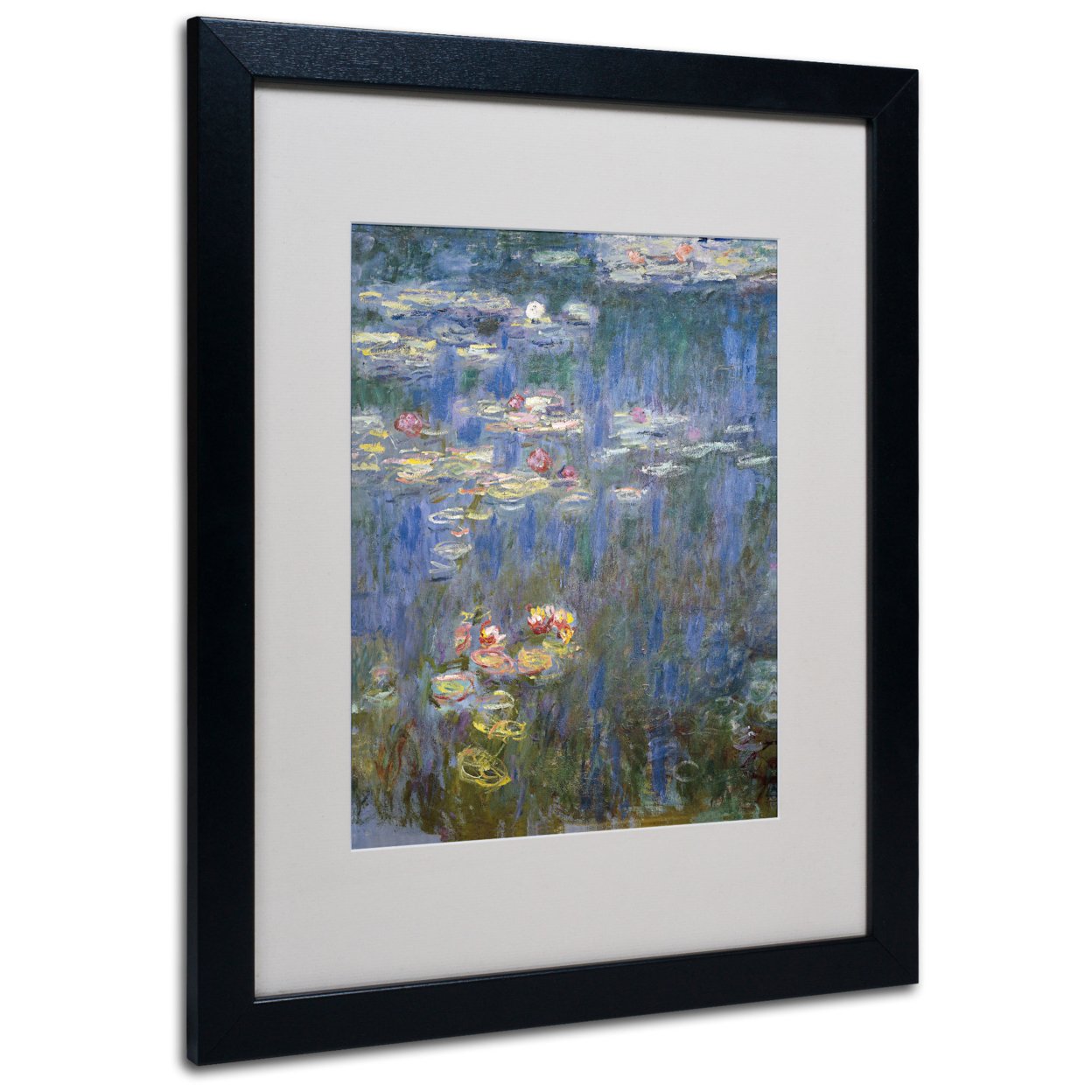 Claude Monet 'Water Lilies IV 1840-1926' Black Wooden Framed Art 18 X 22 Inches