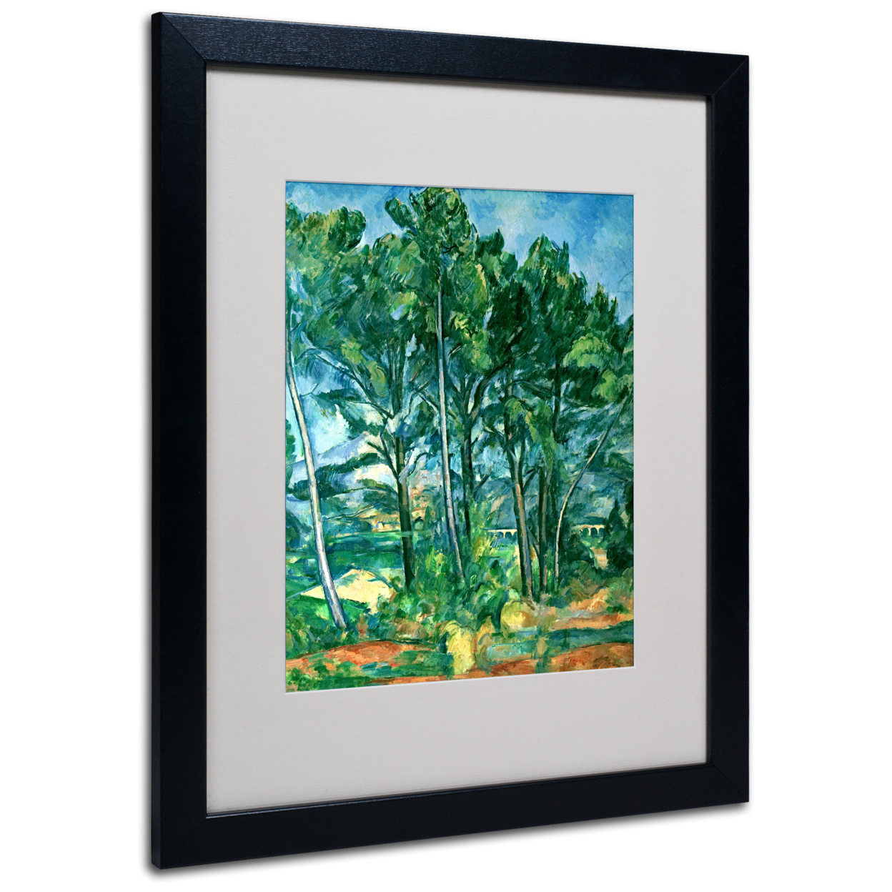 Paul Cezanne 'The Aqueduct' Black Wooden Framed Art 18 X 22 Inches