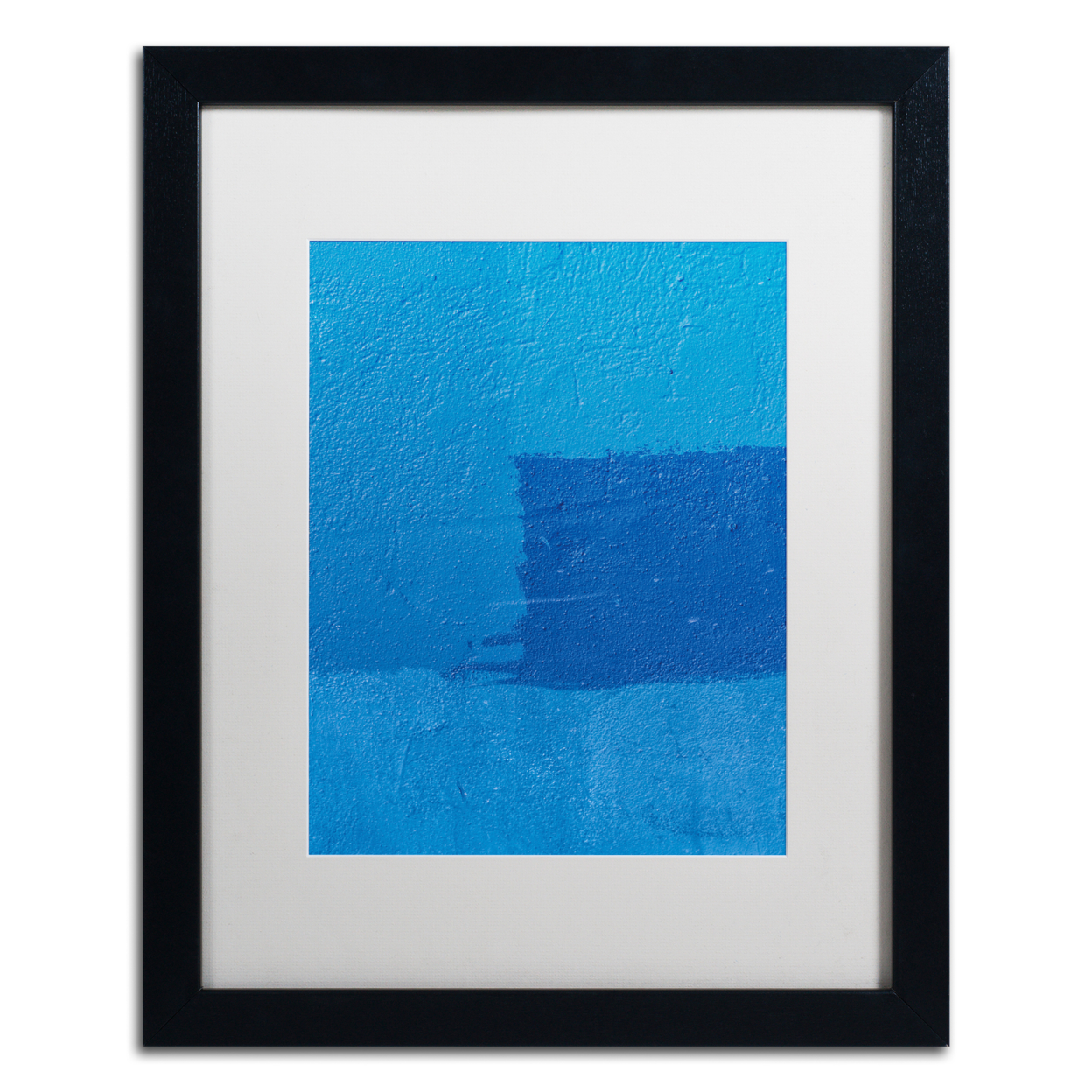Claire Doherty 'Abstract Blue' Black Wooden Framed Art 18 X 22 Inches