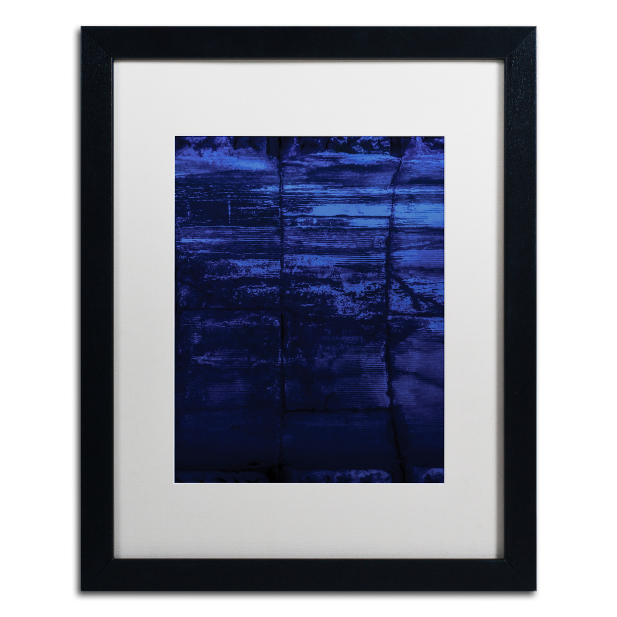 Claire Doherty 'Blocks Of Blue' Black Wooden Framed Art 18 X 22 Inches