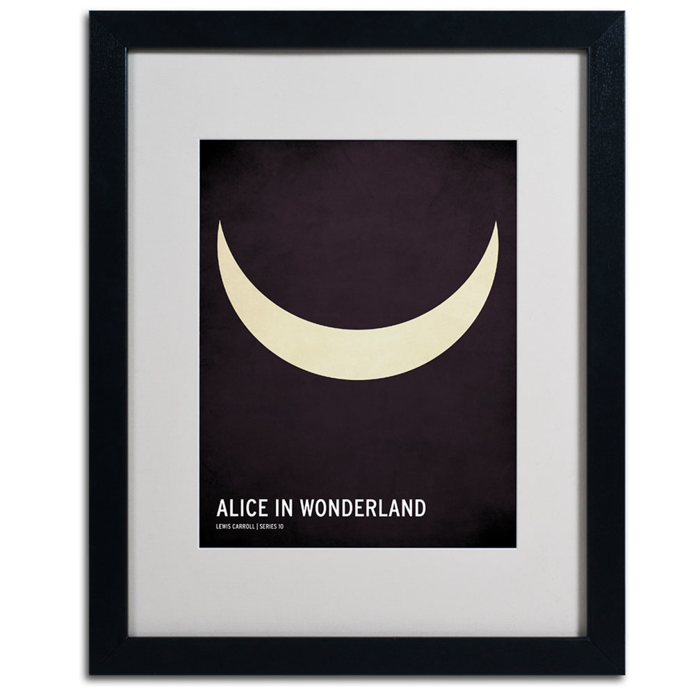 Christian Jackson 'Alice In Wonderland' Black Wooden Framed Art 18 X 22 Inches