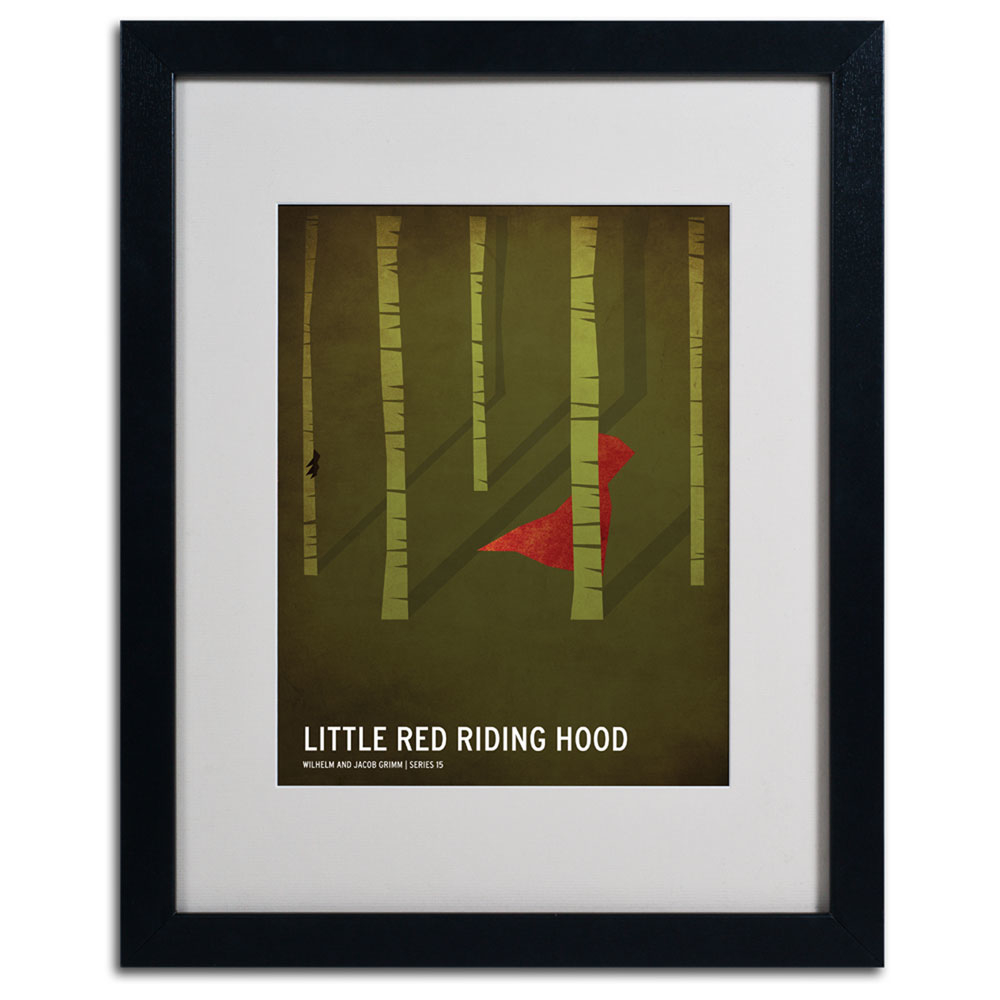 Christian Jackson 'Red Riding Hood' Black Wooden Framed Art 18 X 22 Inches
