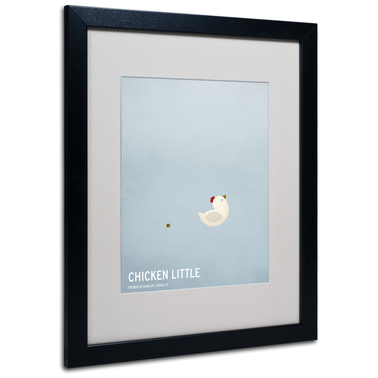 Christian Jackson 'Chicken Little' Black Wooden Framed Art 18 X 22 Inches