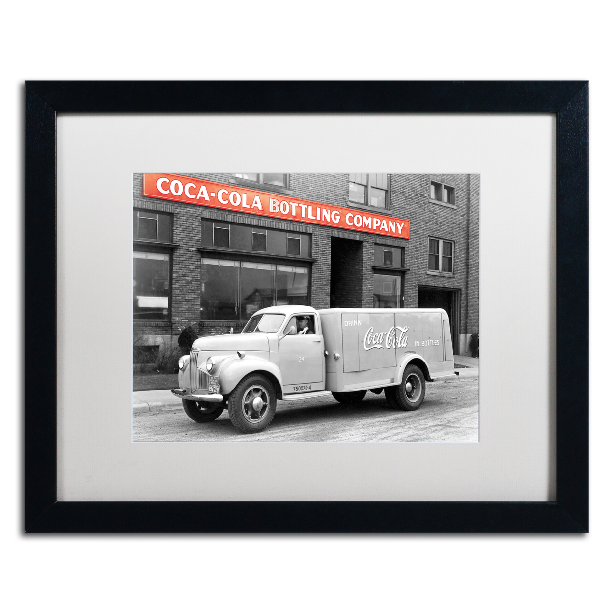 Coca Cola 'Color Splash Vintage Photography 11' Black Wooden Framed Art 18 X 22 Inches