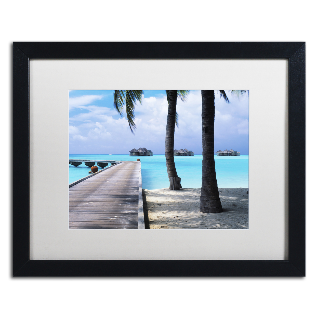 David Evans 'Pathway To Paradise' Black Wooden Framed Art 18 X 22 Inches