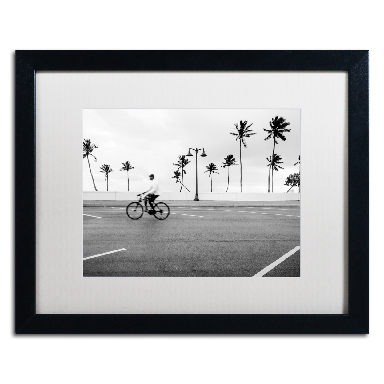 Preston 'Florida Beach Bike' Black Wooden Framed Art 18 X 22 Inches