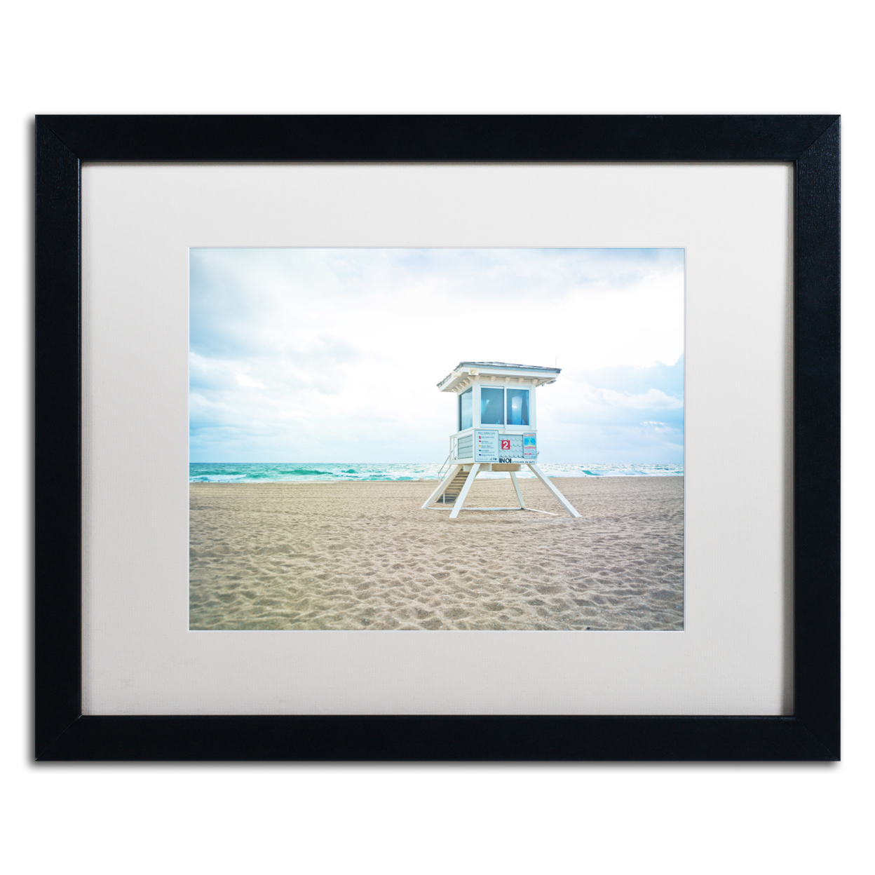 Preston 'Florida Beach Chair 2' Black Wooden Framed Art 18 X 22 Inches