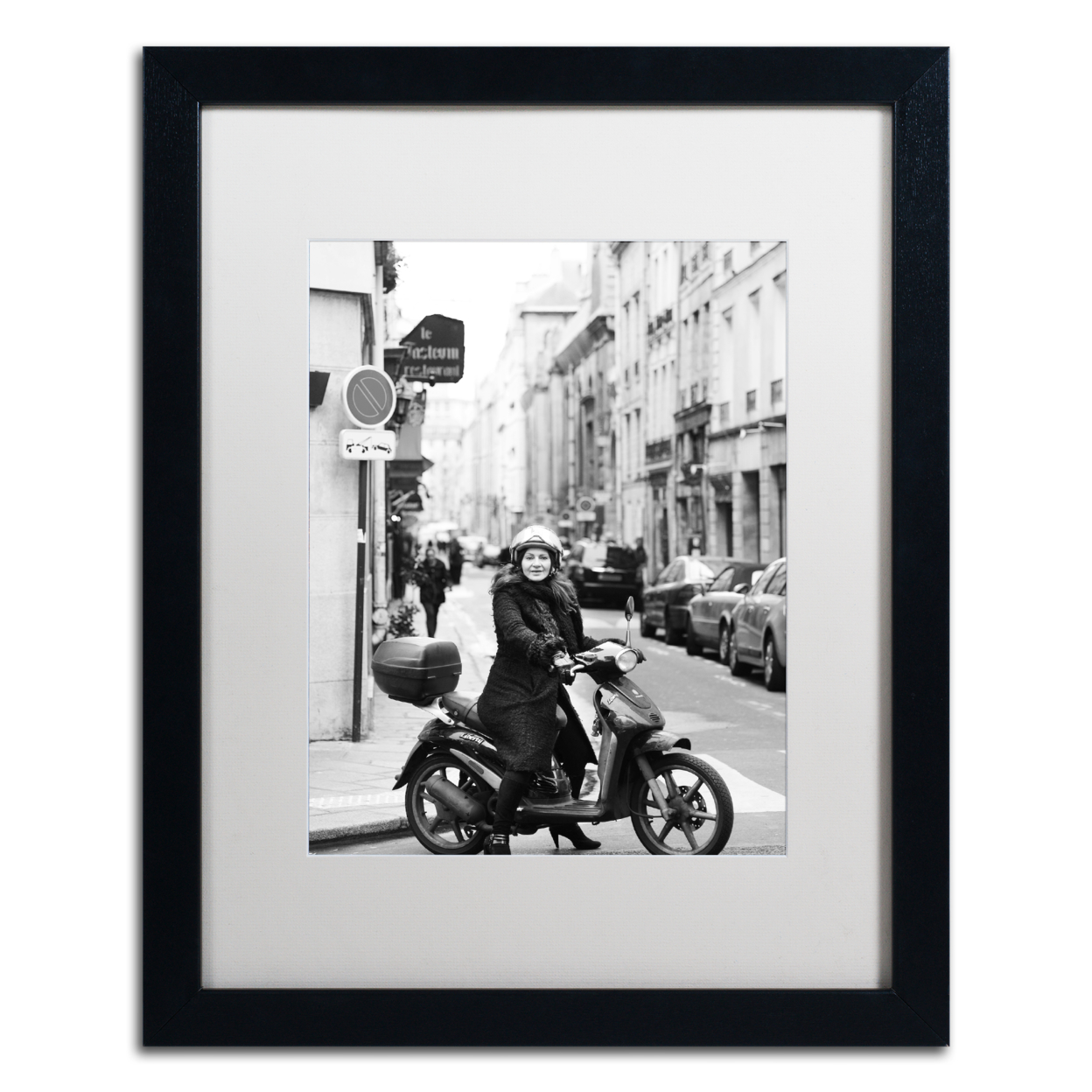 Preston 'Lady In Paris' Black Wooden Framed Art 18 X 22 Inches