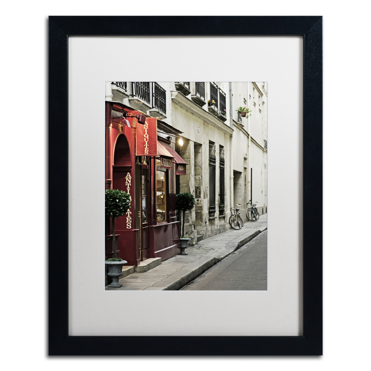 Preston 'Parisian Antiques' Black Wooden Framed Art 18 X 22 Inches