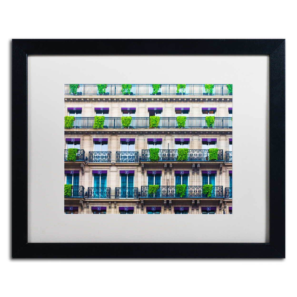Preston 'Parisian Apartments' Black Wooden Framed Art 18 X 22 Inches