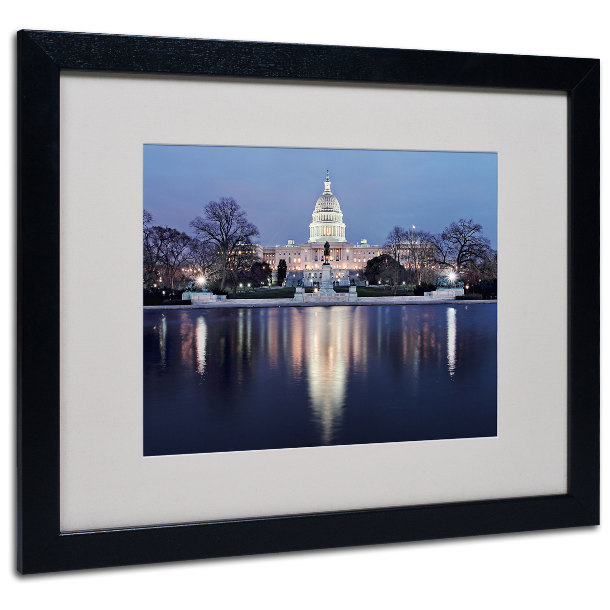 Gregory O'Hanlon 'Capitol Reflections' Black Wooden Framed Art 18 X 22 Inches