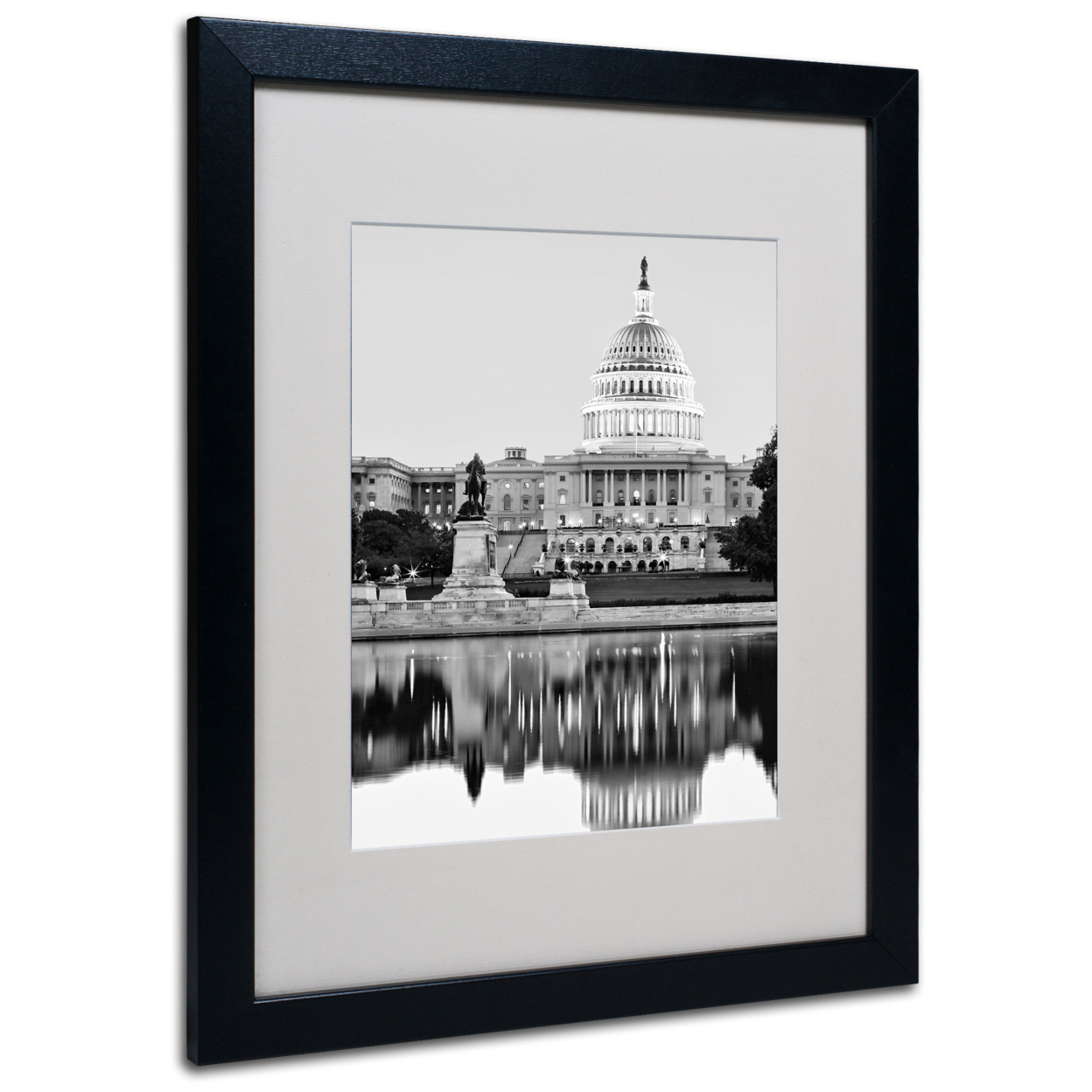 Gregory O'Hanlon 'Capitol Reflections II' Black Wooden Framed Art 18 X 22 Inches
