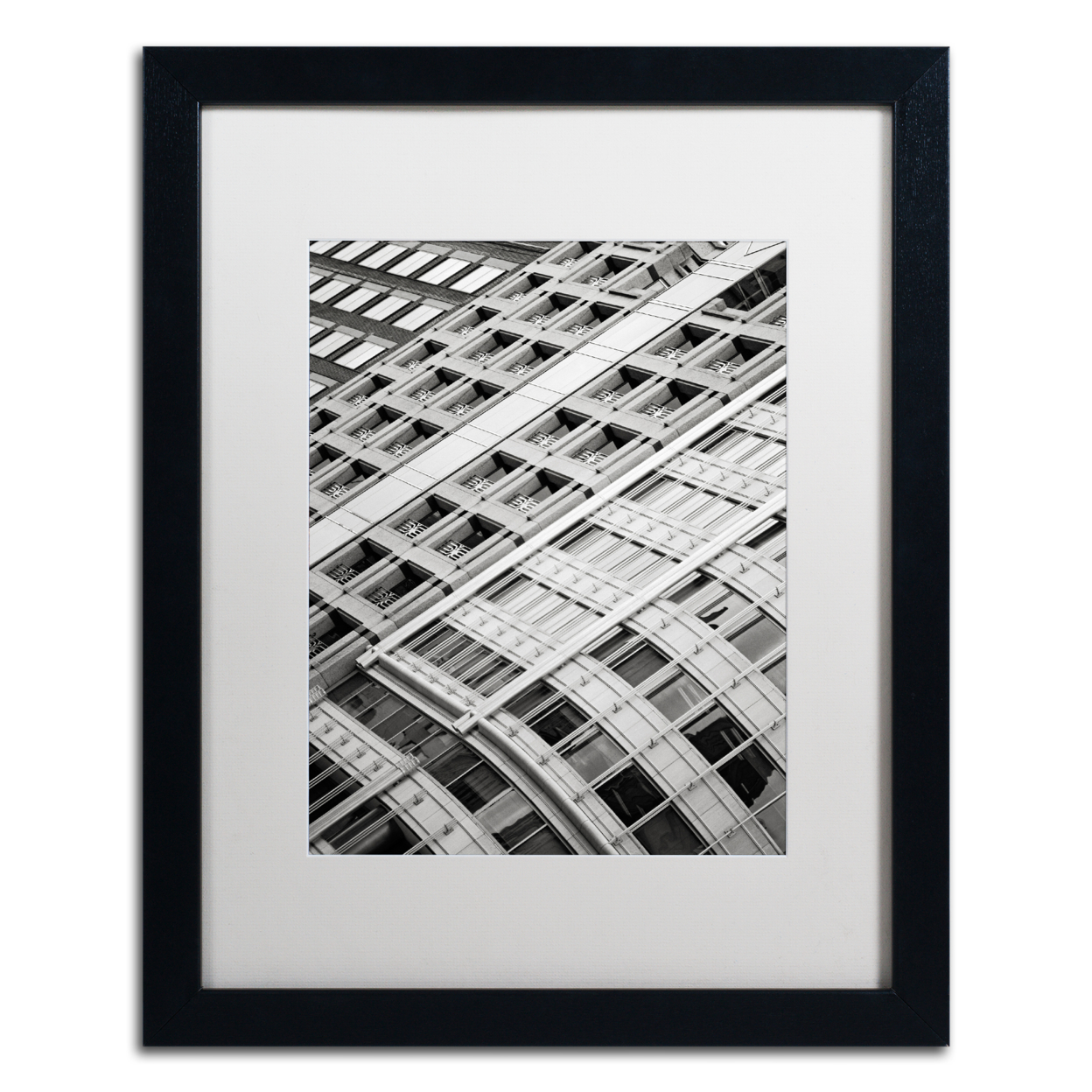 Gregory O'Hanlon 'Buildings-NY Ave' Black Wooden Framed Art 18 X 22 Inches