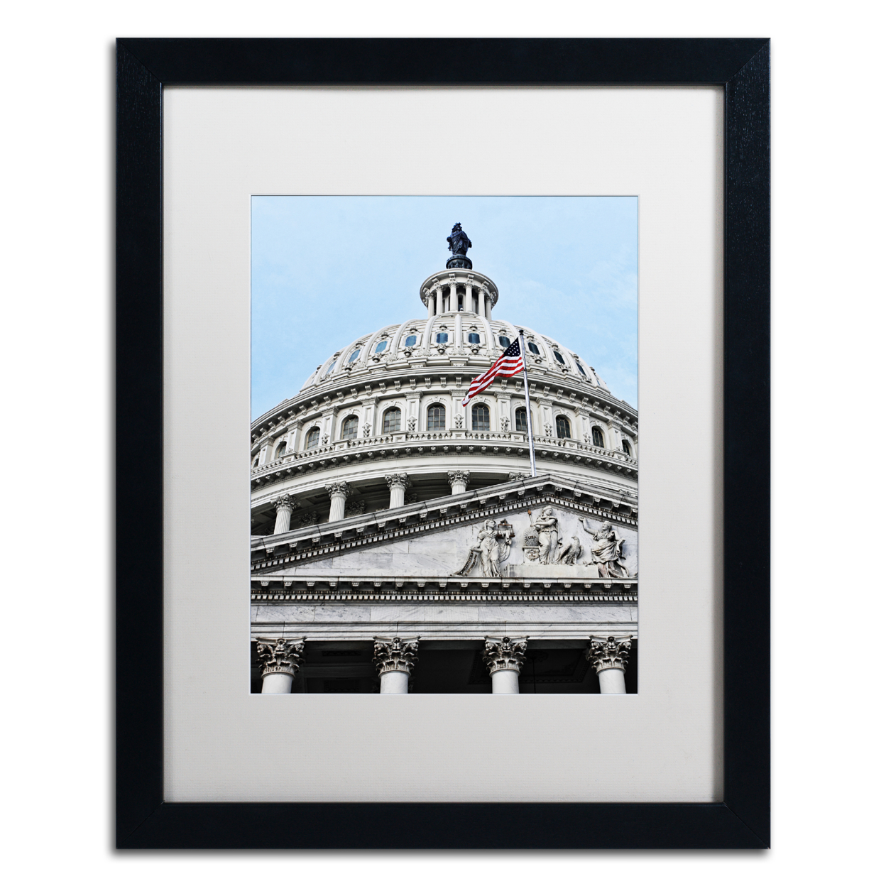 Gregory O'Hanlon 'Dome Of The US Capitol' Black Wooden Framed Art 18 X 22 Inches