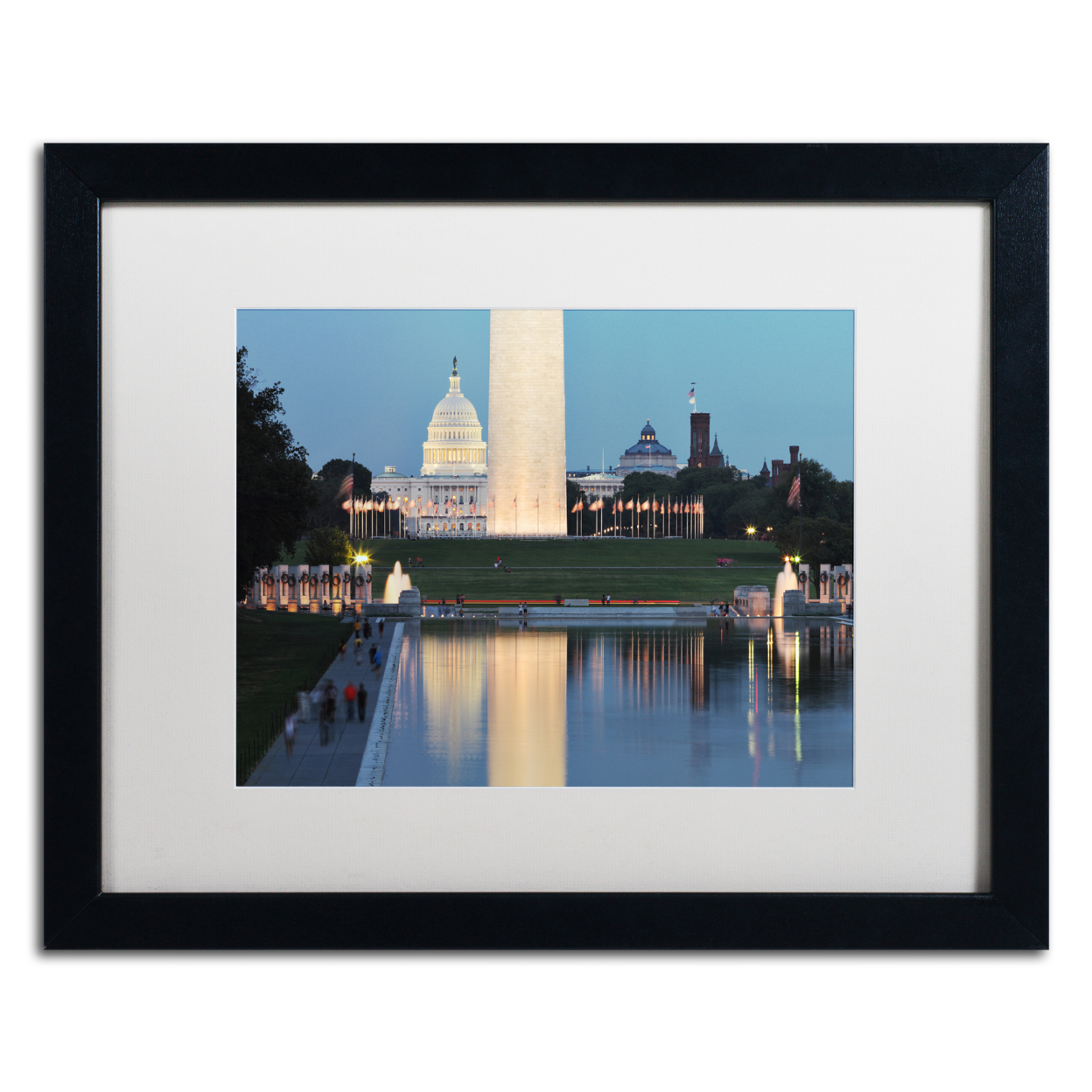 Gregory O'Hanlon 'National Mall At Twilight' Black Wooden Framed Art 18 X 22 Inches