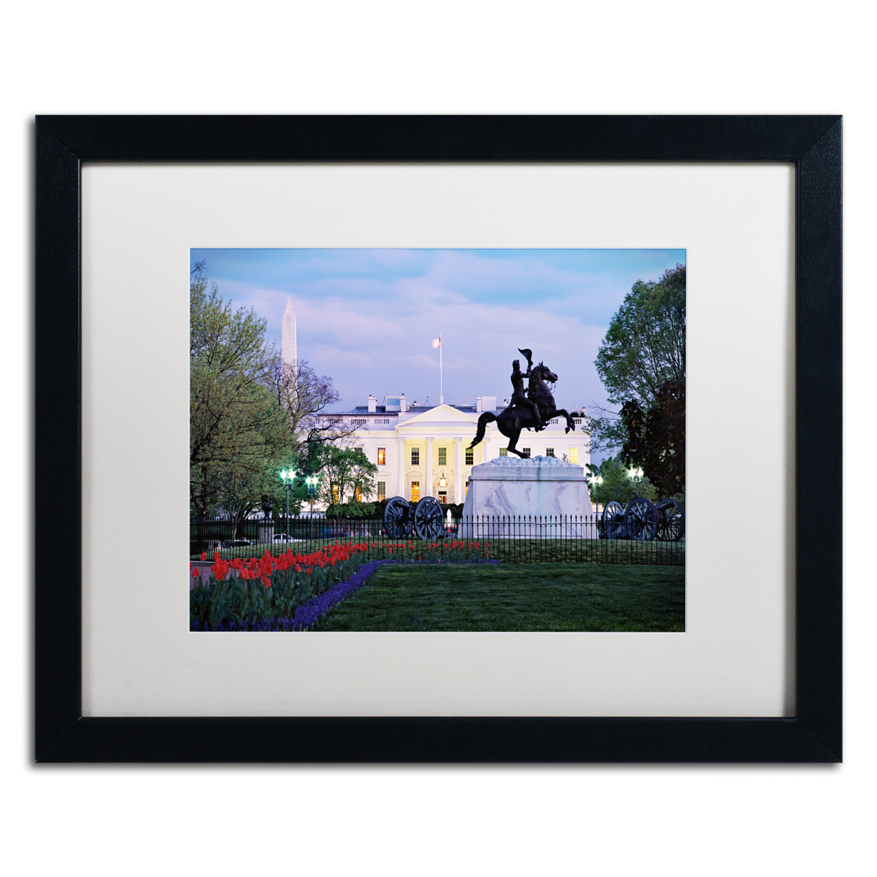 Gregory O'Hanlon 'White House From Lafayette Square' Black Wooden Framed Art 18 X 22 Inches