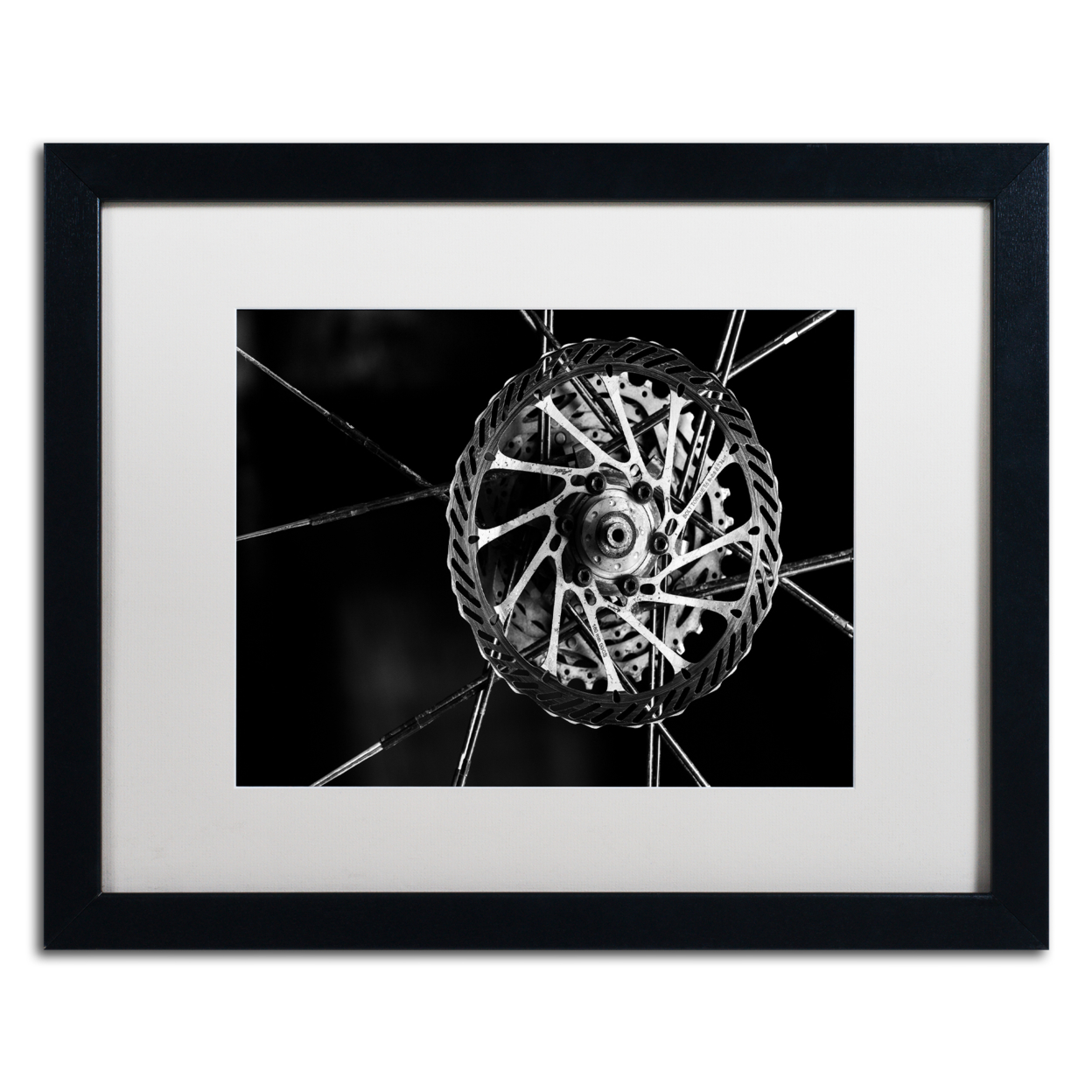 Jason Shaffer 'Bike Parts' Black Wooden Framed Art 18 X 22 Inches