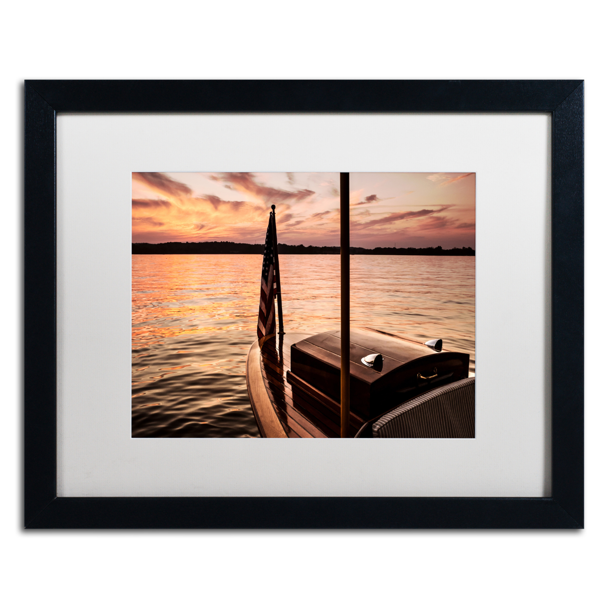 Jason Shaffer 'Chippewa Lake' Black Wooden Framed Art 18 X 22 Inches