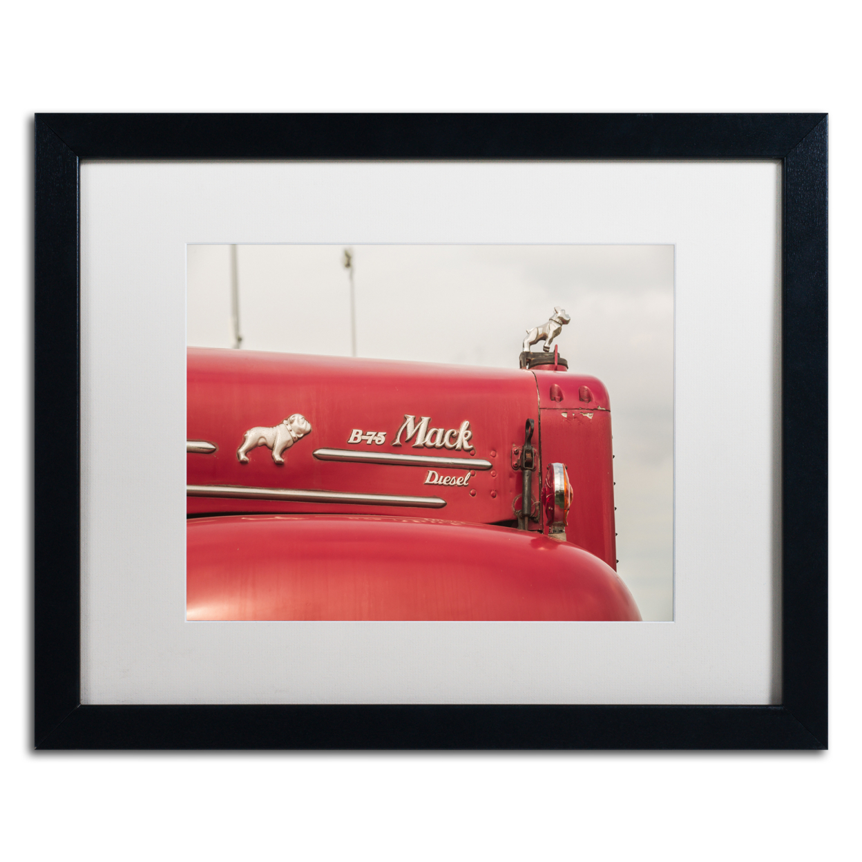 Jason Shaffer 'Mack Truck 2' Black Wooden Framed Art 18 X 22 Inches