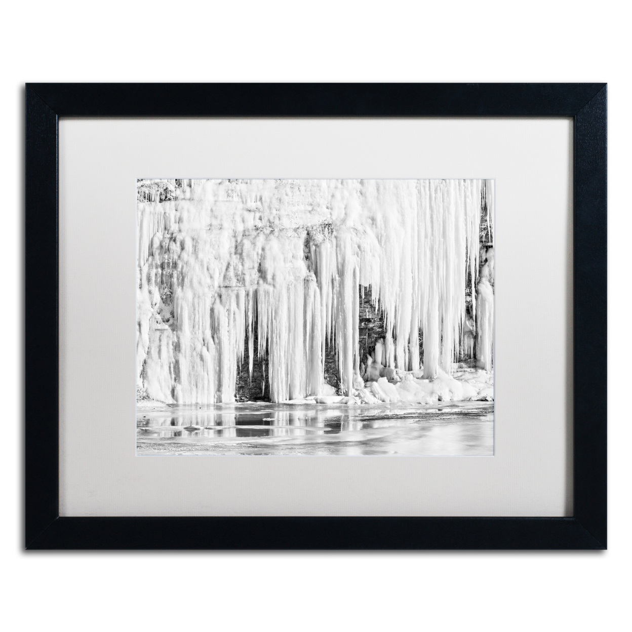 Jason Shaffer 'Mill Hollow Winter' Black Wooden Framed Art 18 X 22 Inches