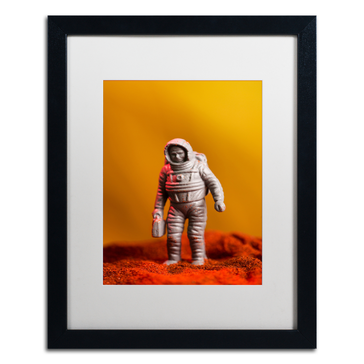 Jason Shaffer 'Spaceman' Black Wooden Framed Art 18 X 22 Inches