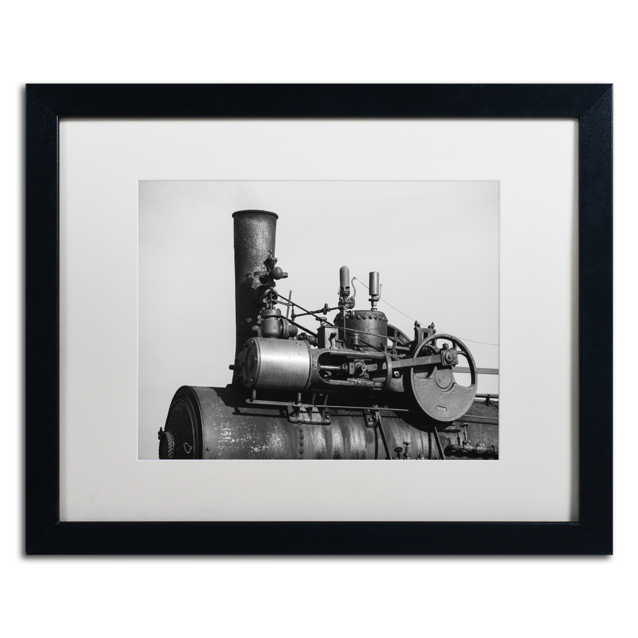 Jason Shaffer 'Steam Engine' Black Wooden Framed Art 18 X 22 Inches