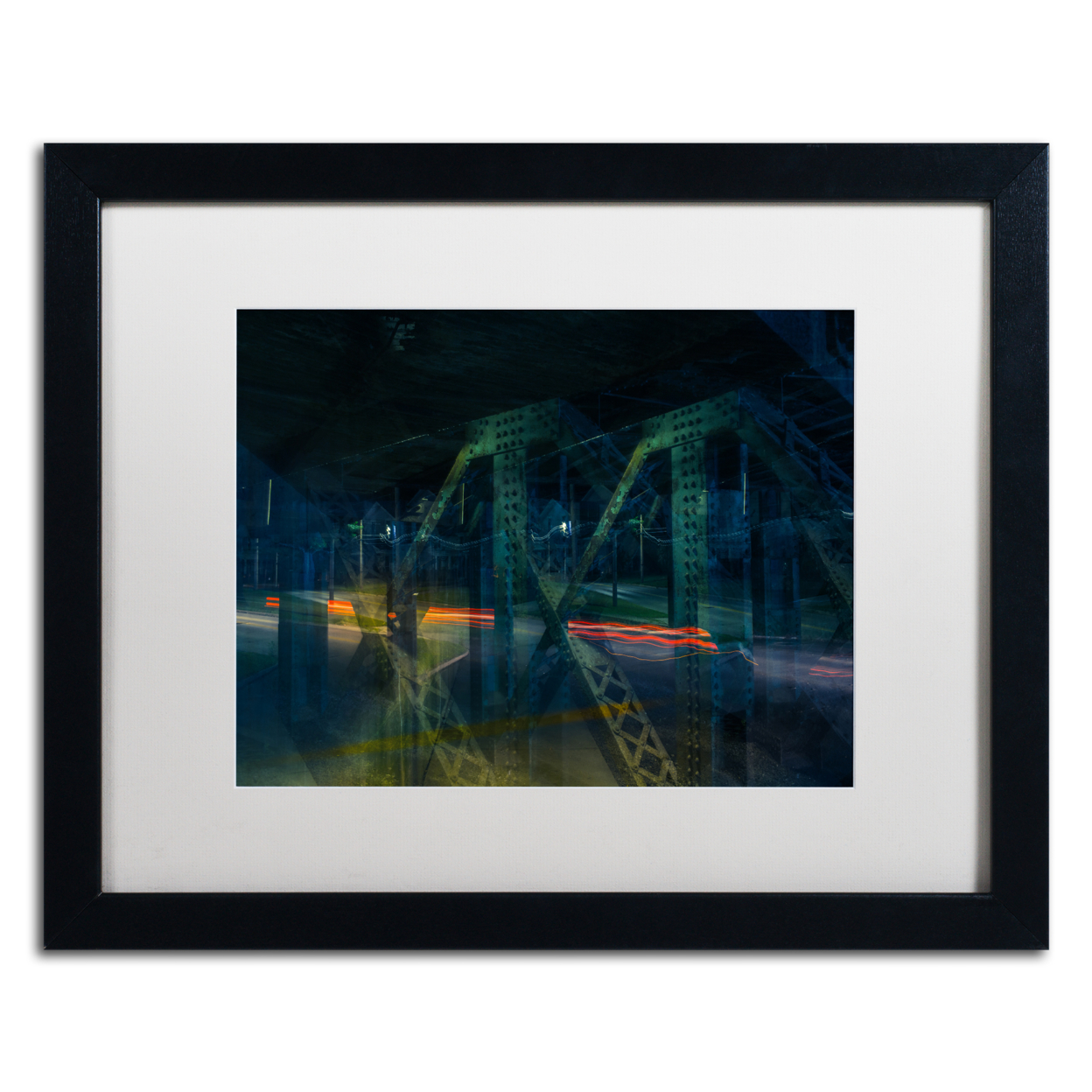 Jason Shaffer 'Vampire Bridge' Black Wooden Framed Art 18 X 22 Inches