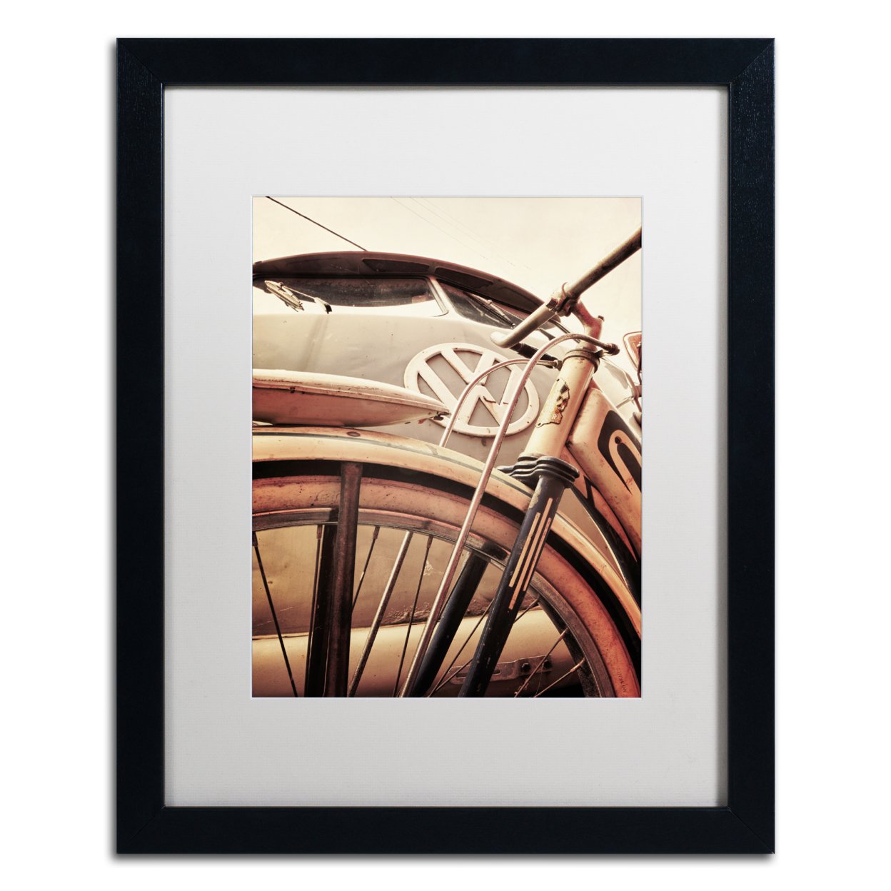 Jason Shaffer 'VW' Black Wooden Framed Art 18 X 22 Inches